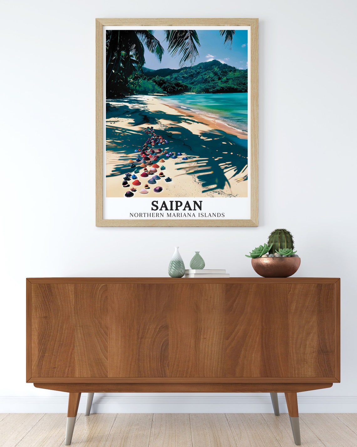 Saipan Micro Beach Shells Turquoise Water Northern Mariana Poster - Image 3