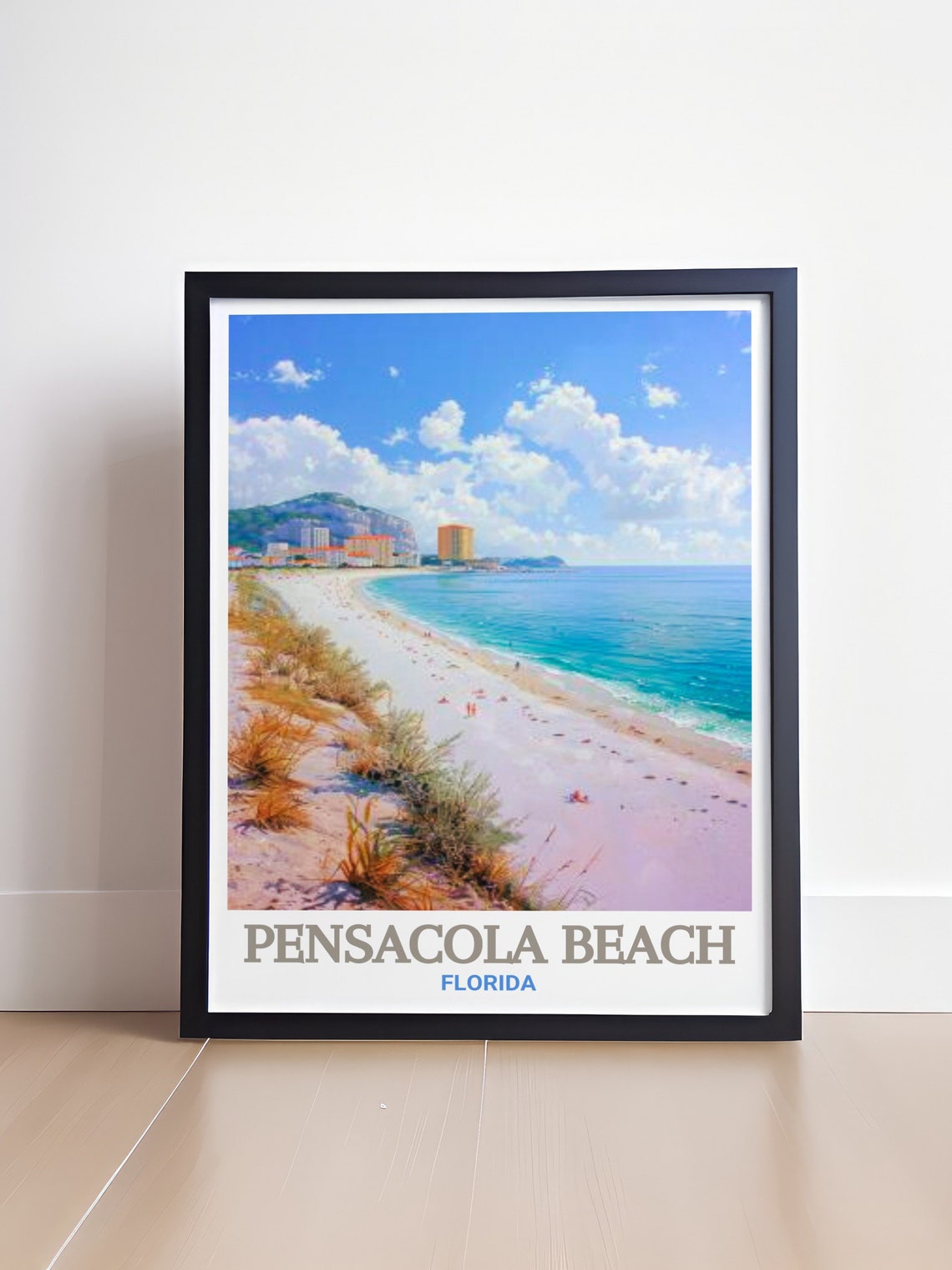 Pensacola Beach White Sand Shoreline Florida Coast Travel Poster - Image 4