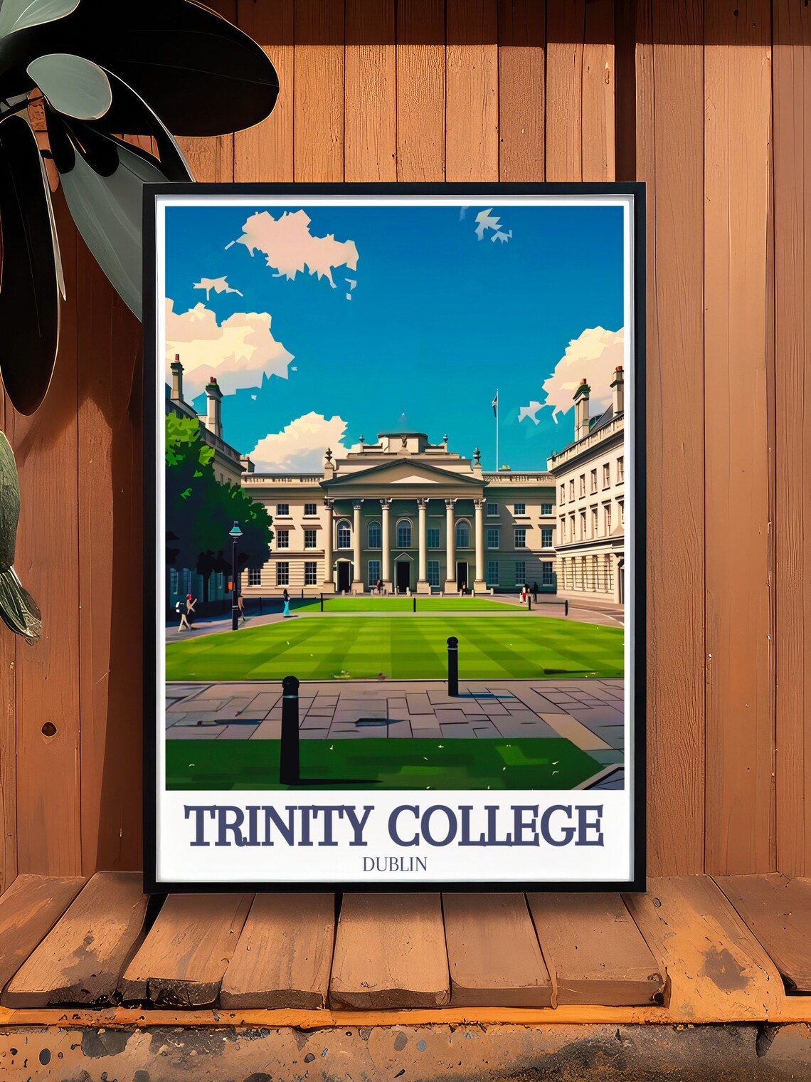 Trinity College Dublin Courtyard Facade Sunny Day Travel Poster - Image 3