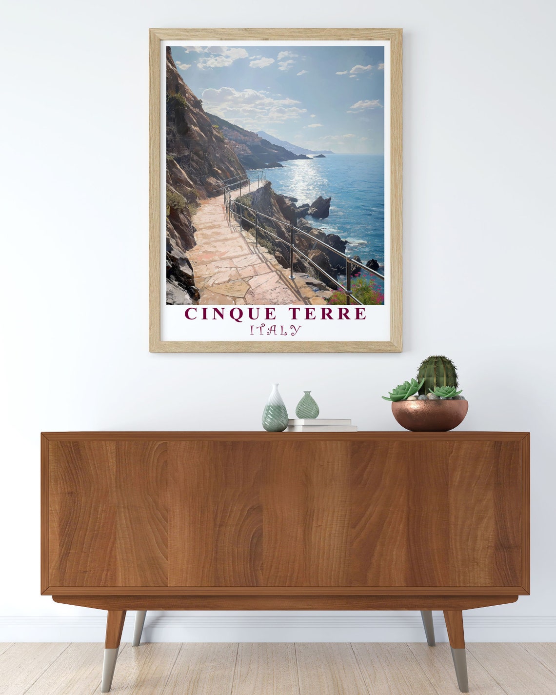 Cinque Terre Coastal Cliff Path Overlooking The Sea Italy Poster - Image 2