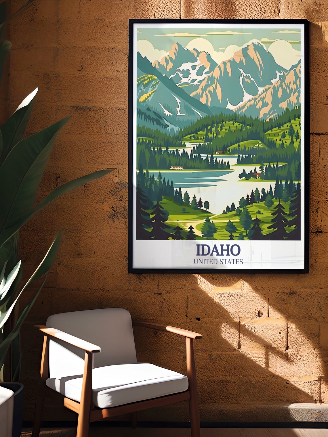 Idaho Sawtooth Mountain Lake Pine Forest Alpine Scenery Print - Image 3