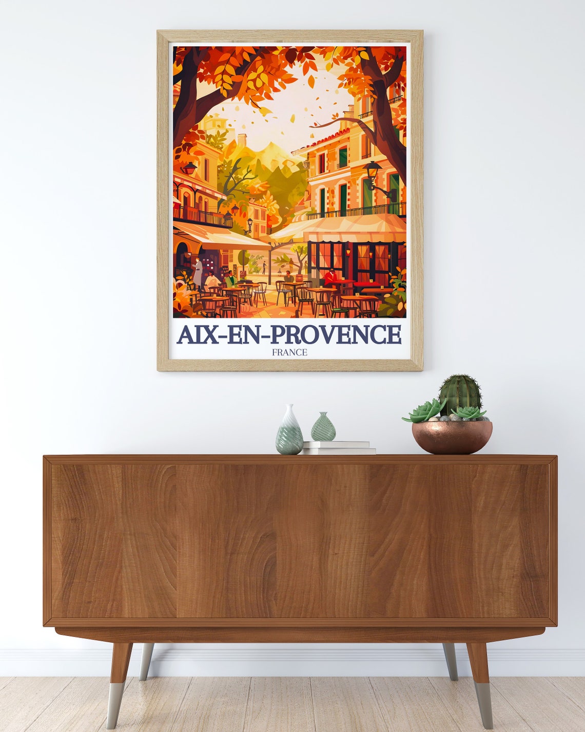 Aix-En-Provence Autumn Cafe Terrace Plane Trees France Poster - Image 2