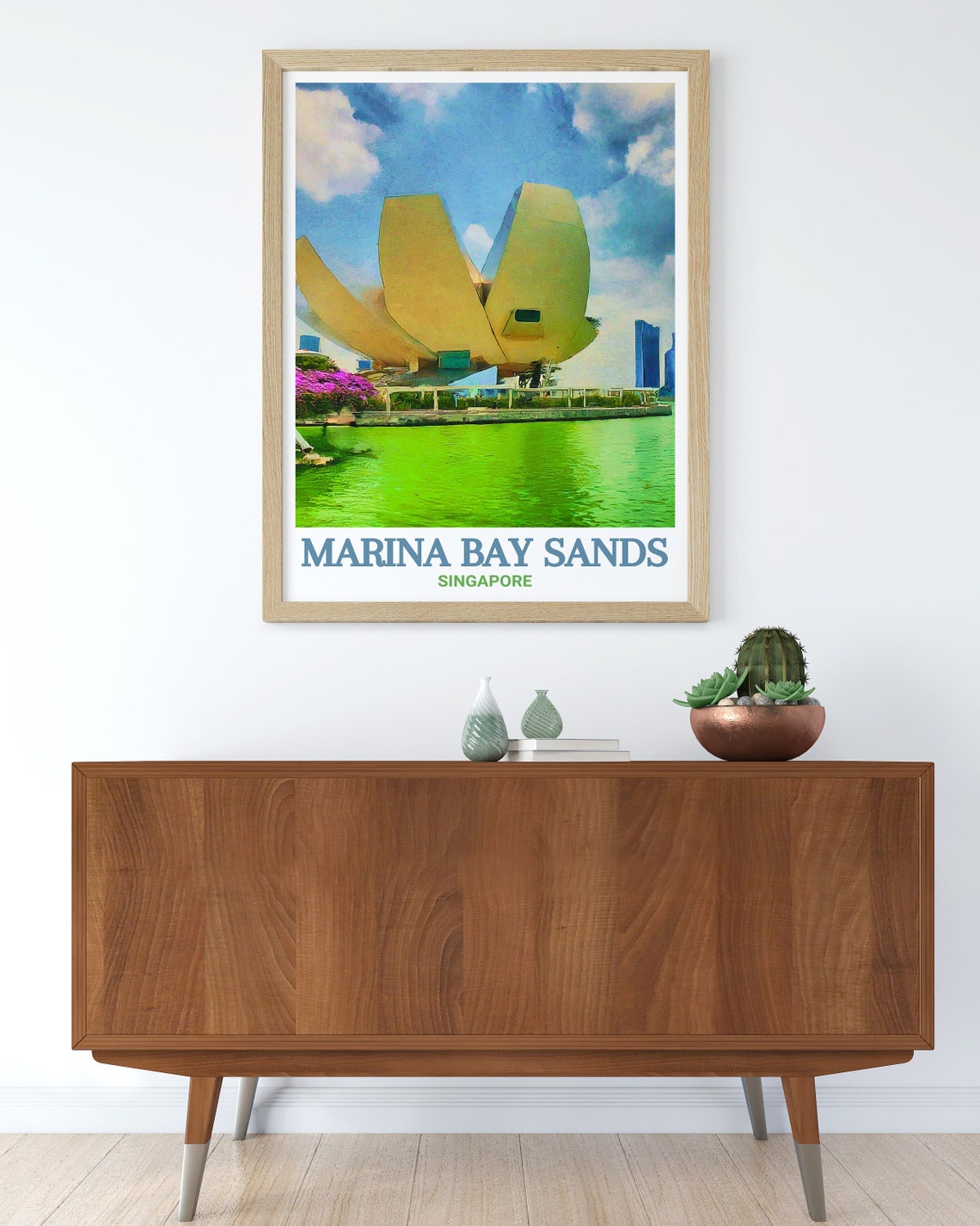 ArtScience Museum Singapore Lotus Waterfront Marina Bay Travel Poster - Image 3