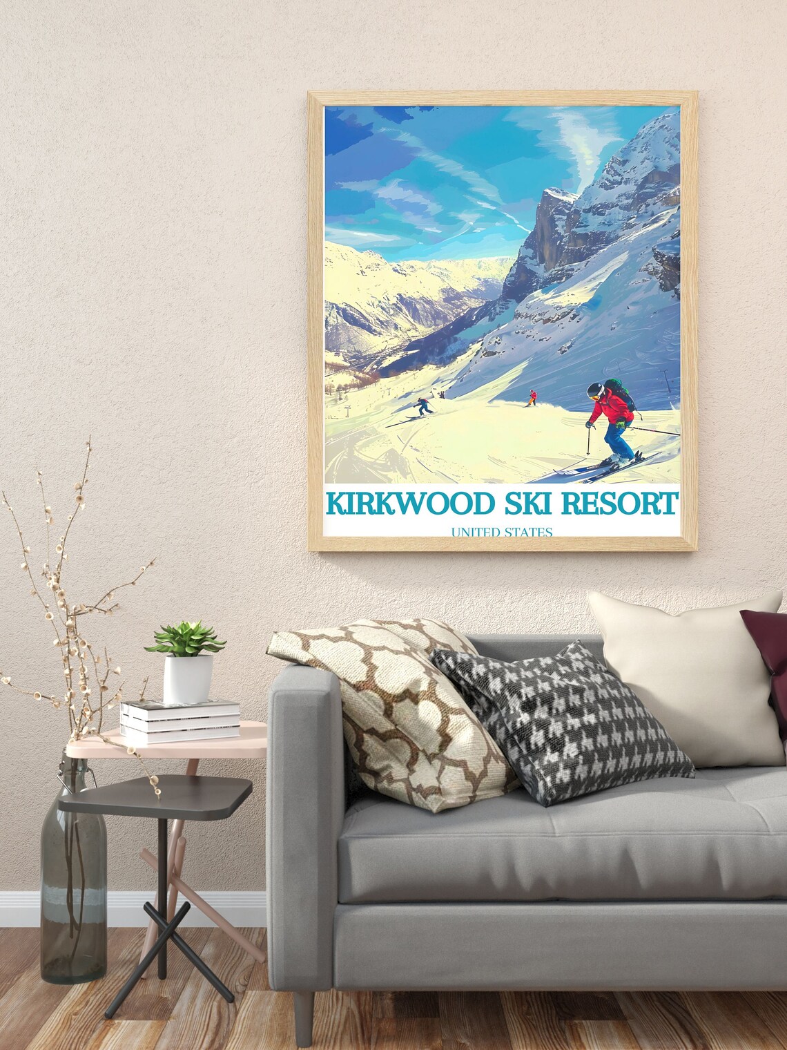 Vintage Ski Prints Of Thunder Saddle, Kirkwood California - Image 3