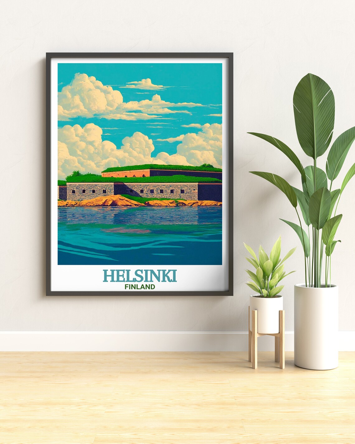 Suomenlinna Sea Fortress Helsinki Finland Vintage Travel Poster - Image 3
