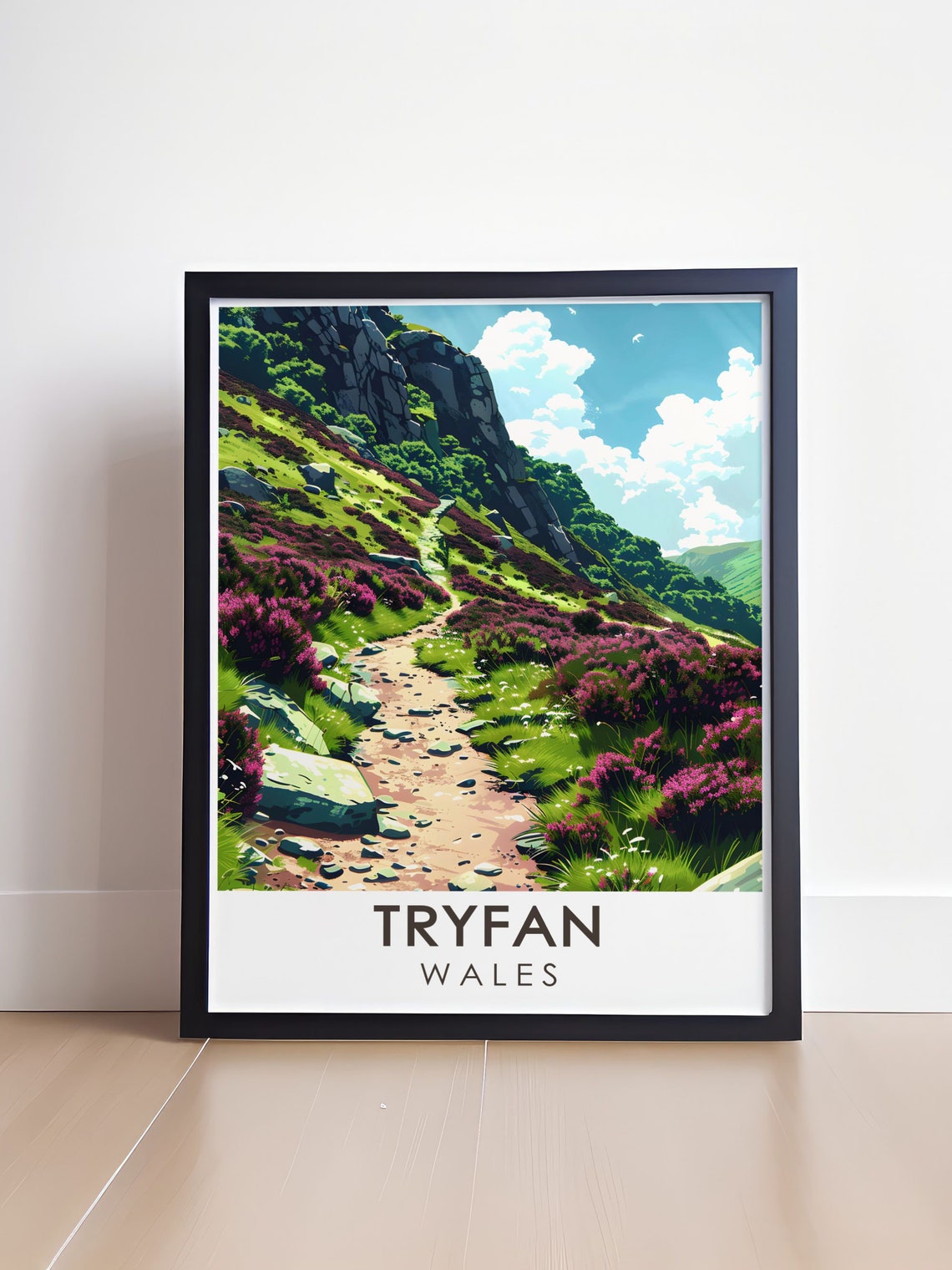 Tryfan Wales Heather Trail Path through the Rocky Crags Poster - Image 4