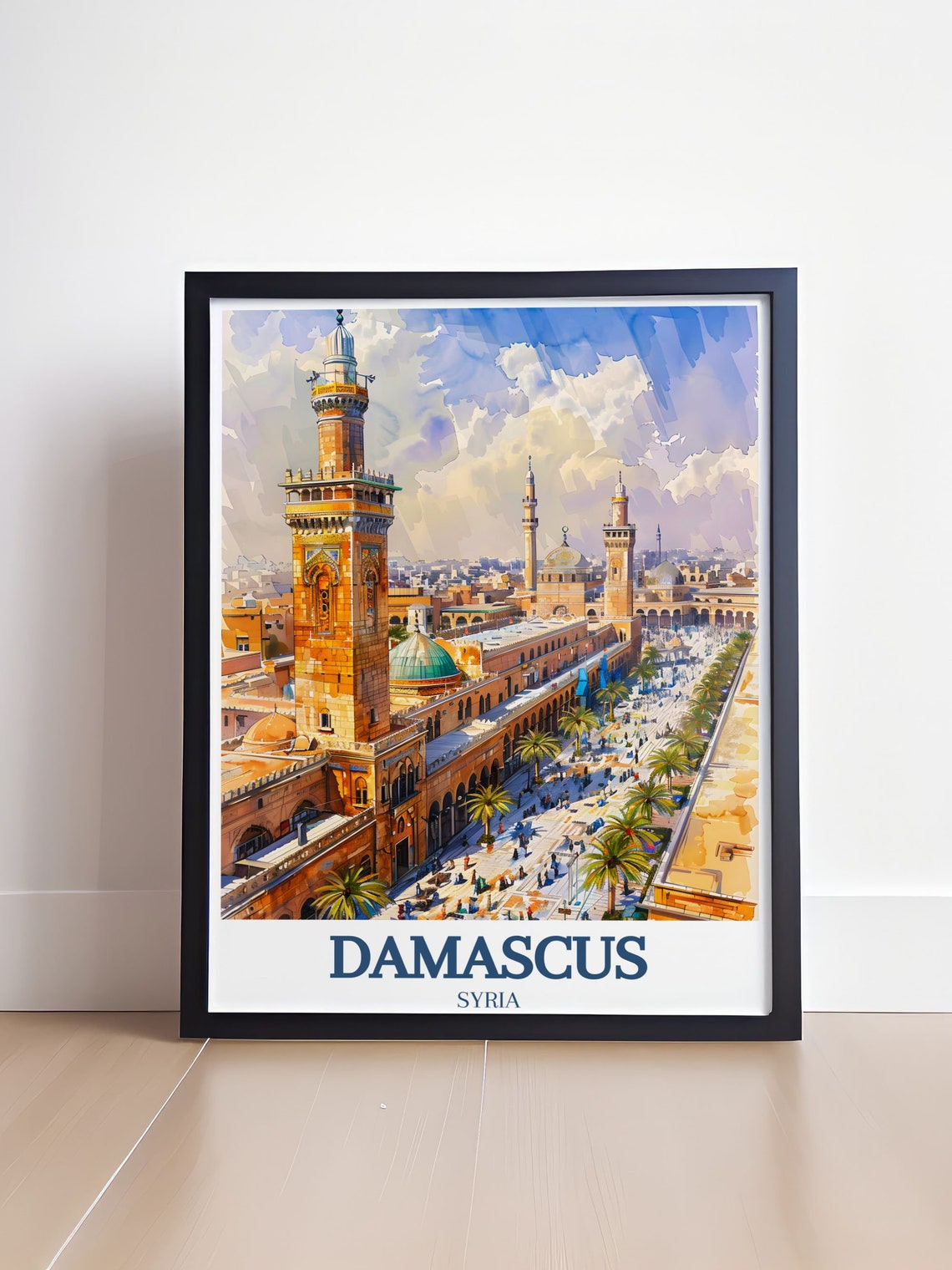 Damascus Syria Umayyad Mosque Poster with Grand Historic Minarets - Image 4