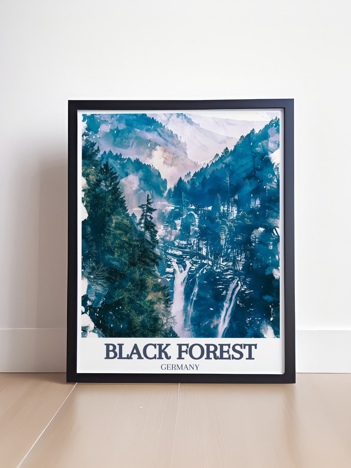 Black Forest Triberg Waterfalls Misty Pine Gorge Germany Travel Poster - Image 4