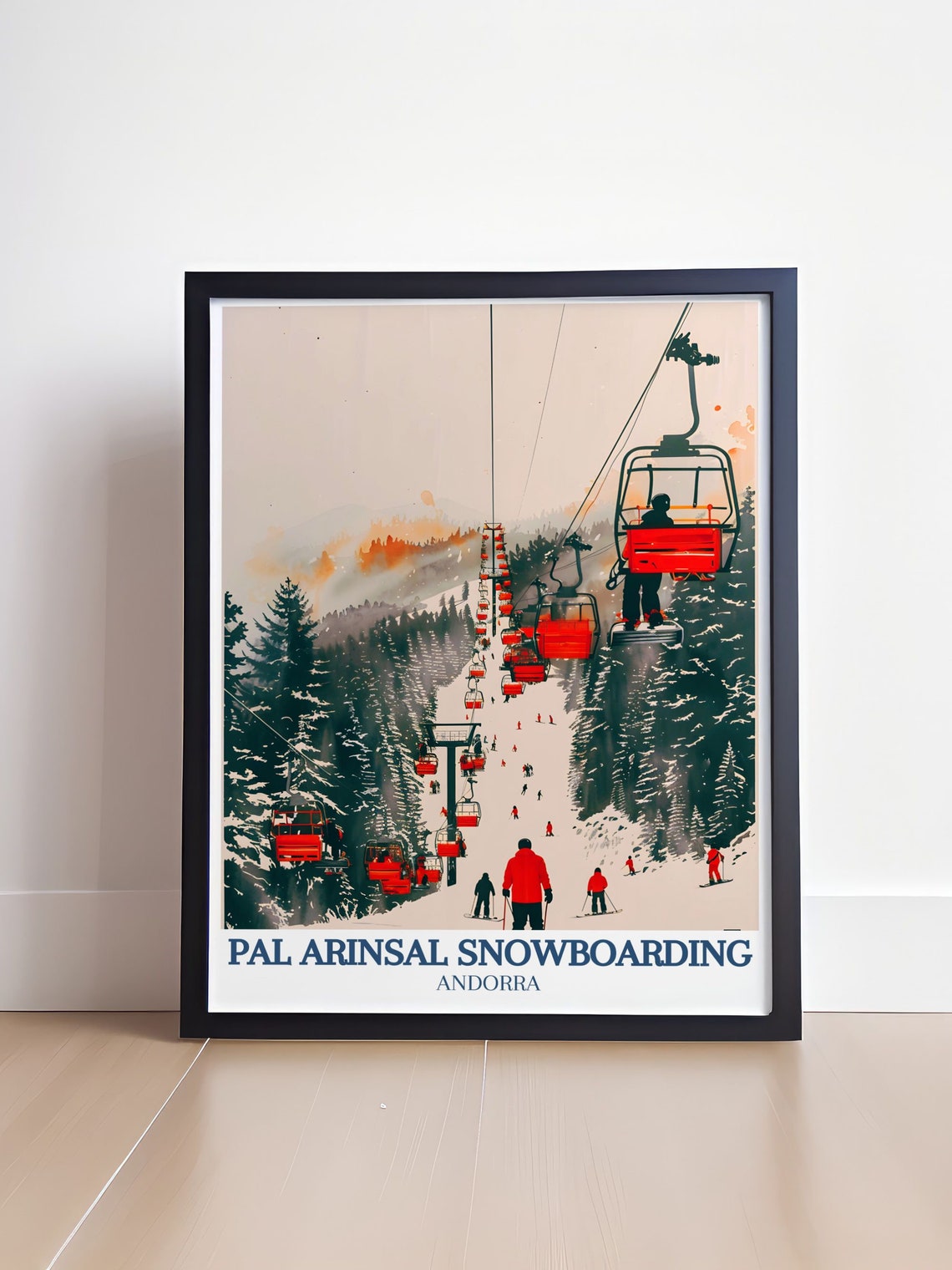 Pal Arinsaltravel Print Vallnord Ski Area Port Vell Travel Posters Pal Arinsal And Vallnord Ski Area Art Collection Pal Arinsal Decor - Image 4