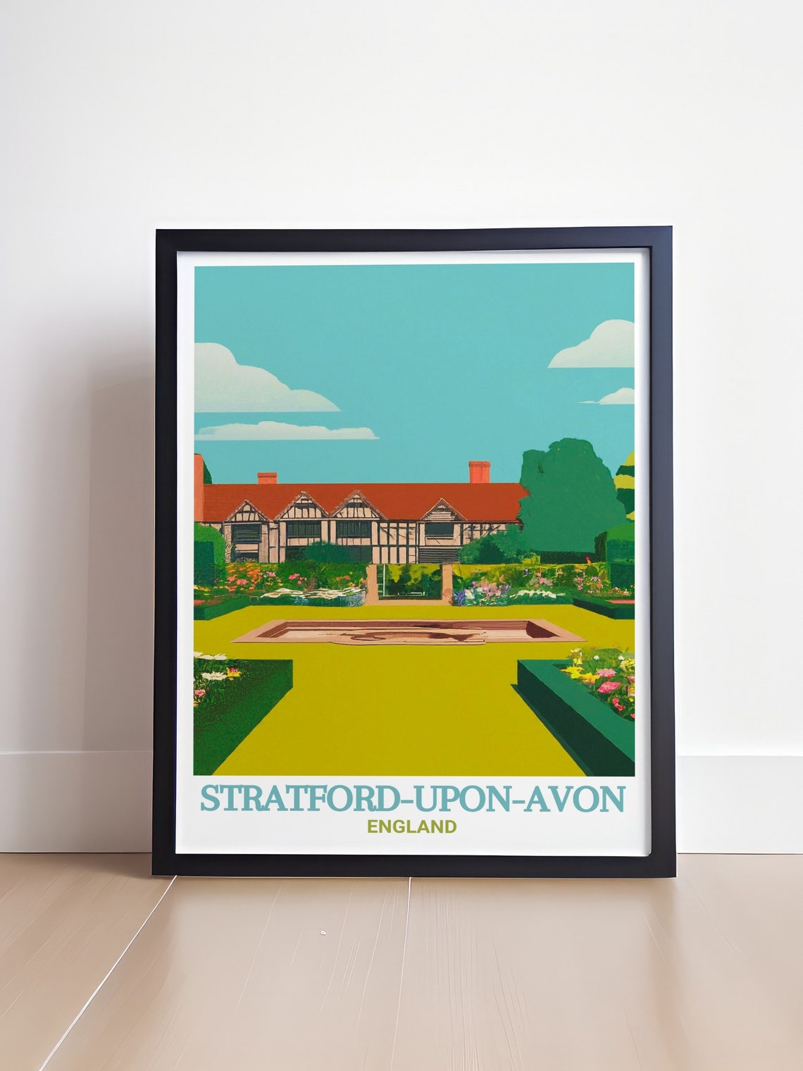 Stratford Upon Avon Halls Croft Garden Historic House Travel Poster - Image 4
