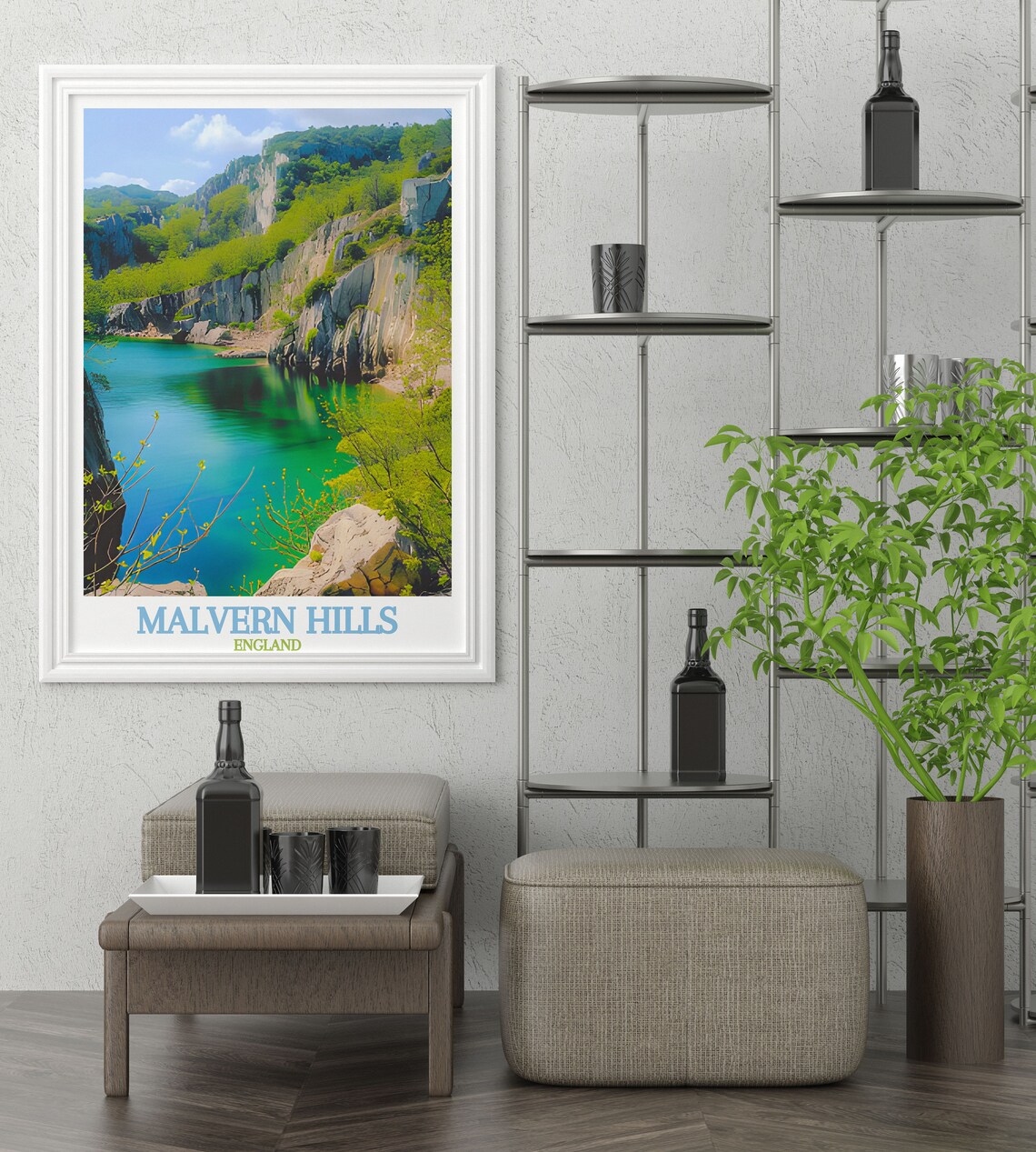 Malvern Hills England Gullet Quarry Lake Emerald Nature Poster - Image 3
