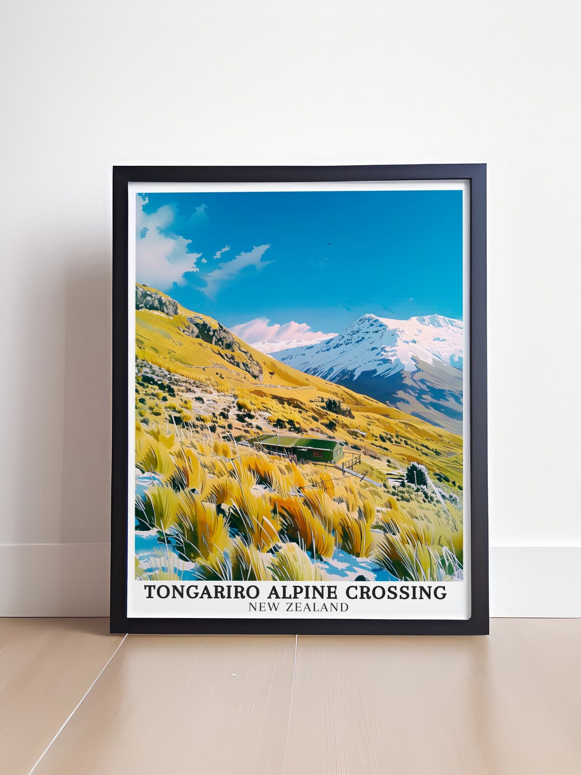 Tongariro Alpine Crossing Travel Print Ketetahi Hut Mount Ruapehu Decor Ketetahi Hut Mount Ruapehu Gifttongariro Alpine Crossing Art - Image 4