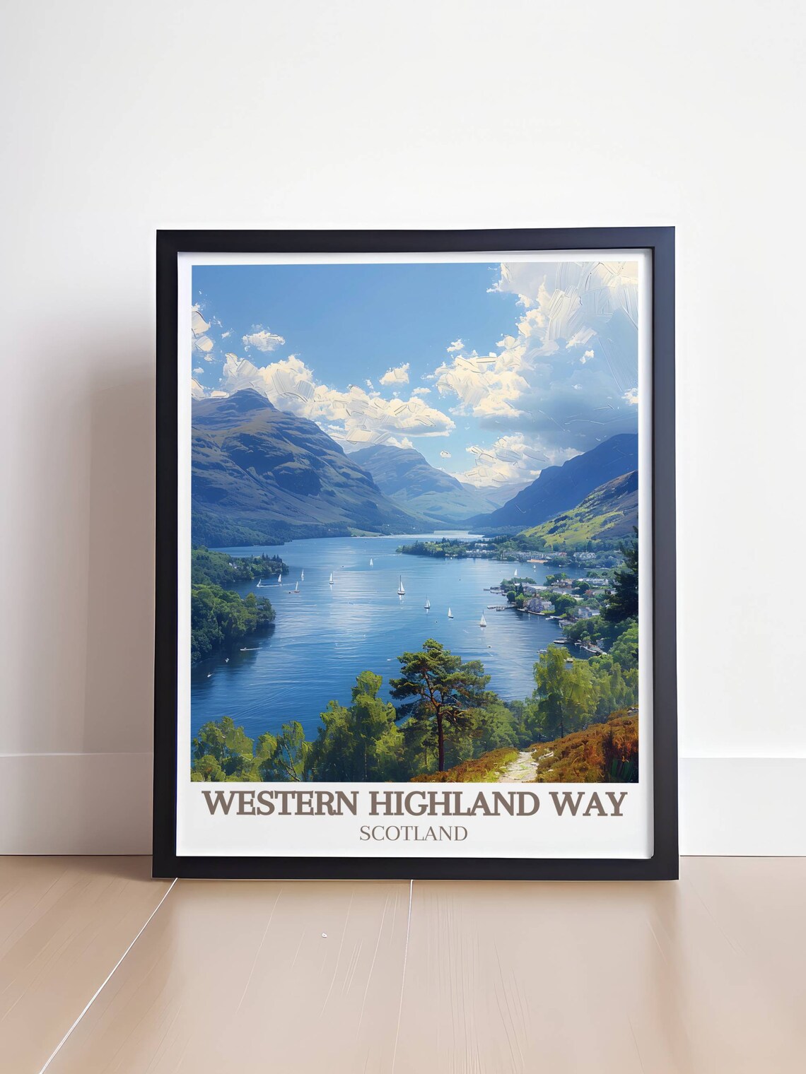 West Highland Way Scotland Loch Lomond Sailboats View Poster