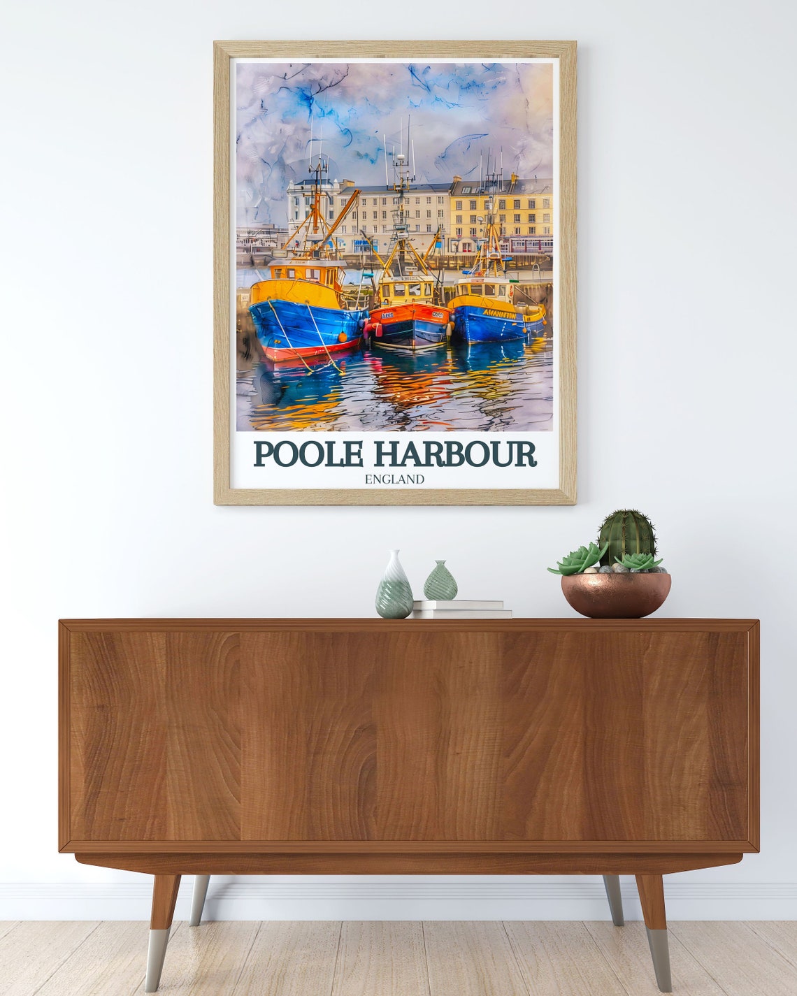 Poole Harbour Travel Poster Borough Of Poole Holes Bay Prints Poole Harbour And Holes Bay Wall Art England Travel Gifts - Image 3