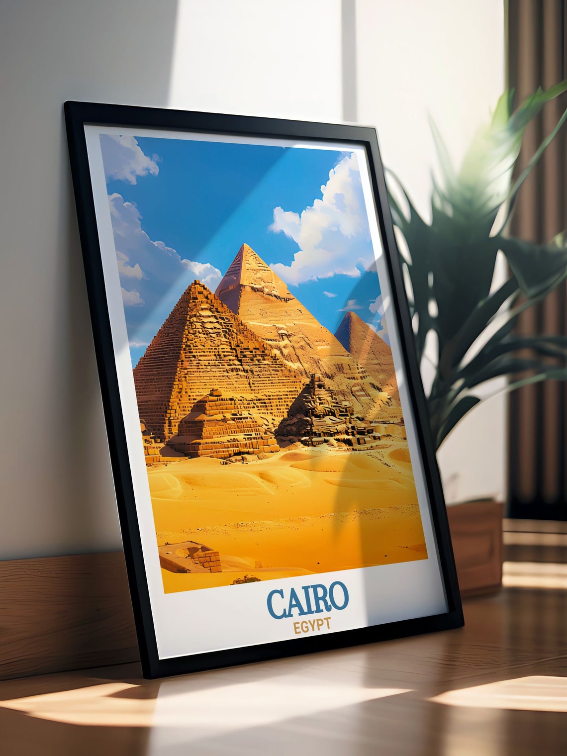 Cairo Travel Print Pyramids Of Giza Art For Gifts And Homecairo Travel Art The Pyramids Of Giza Print - Image 3