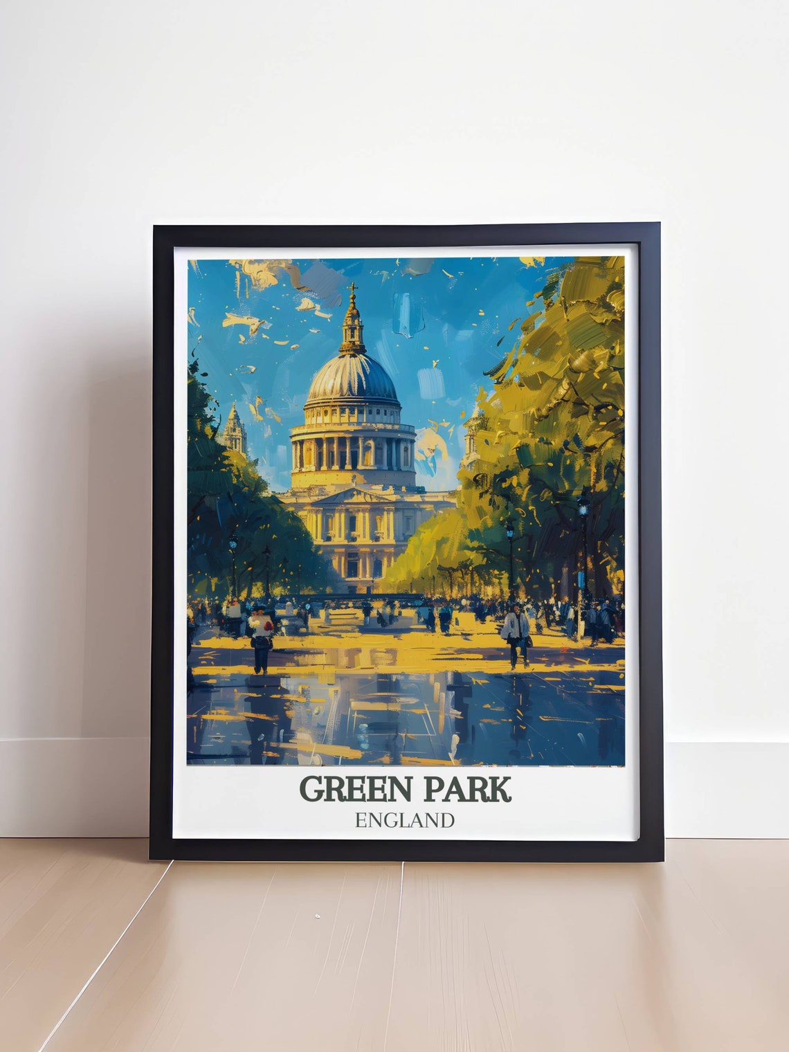 St Paul's Cathedral Sunlit Avenue Crowded with Park Visitors Poster - Image 4