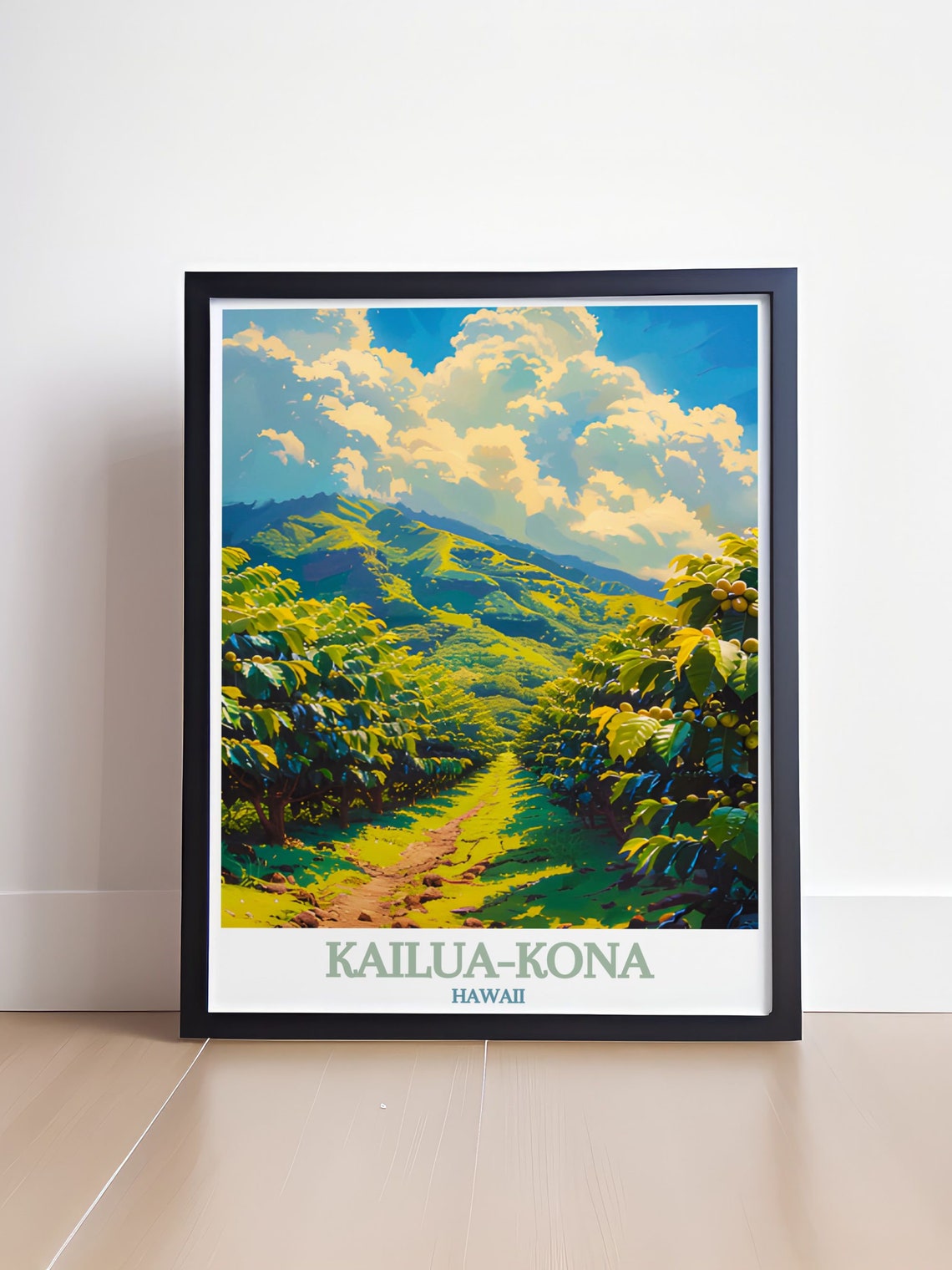 Kona Coffee Farms National Historical Park Poster Kailuakona Travel Art Hawaii Prints Kailua Kona Travel Art - Image 4