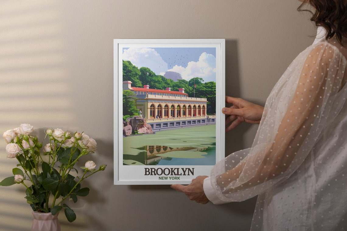 Brooklyn New York Prospect Park Lakeside Pavilion Travel Poster - Image 2