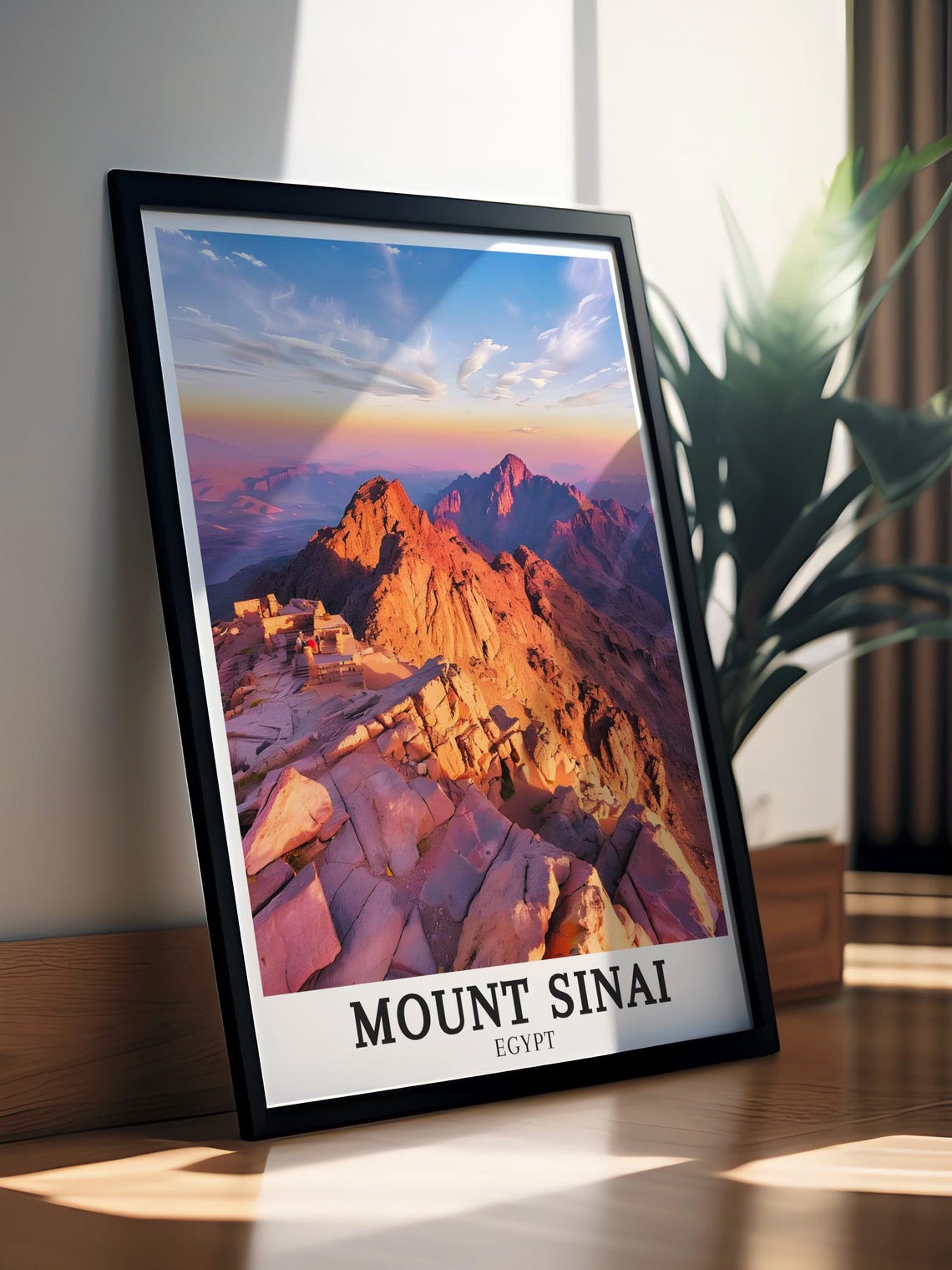 Mount Sinai Egypt Golden Sunrise Over Rocky Summit Peaks Poster - Image 4