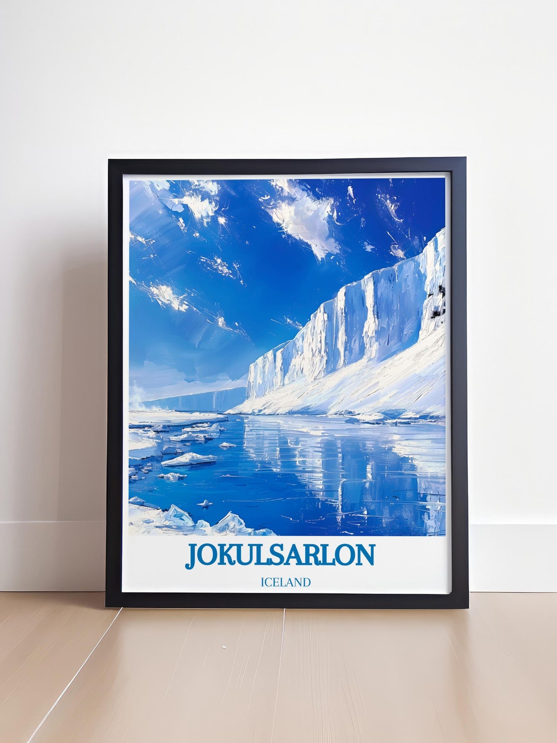 Jokulsarlon Glacier Lagoon Blue Ice Cliffs Iceland Travel Poster - Image 4