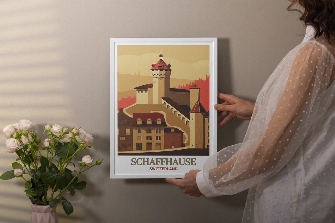 Schaffhausen Switzerland Munot Fortress Sunset Warm Tones Poster - Image 3