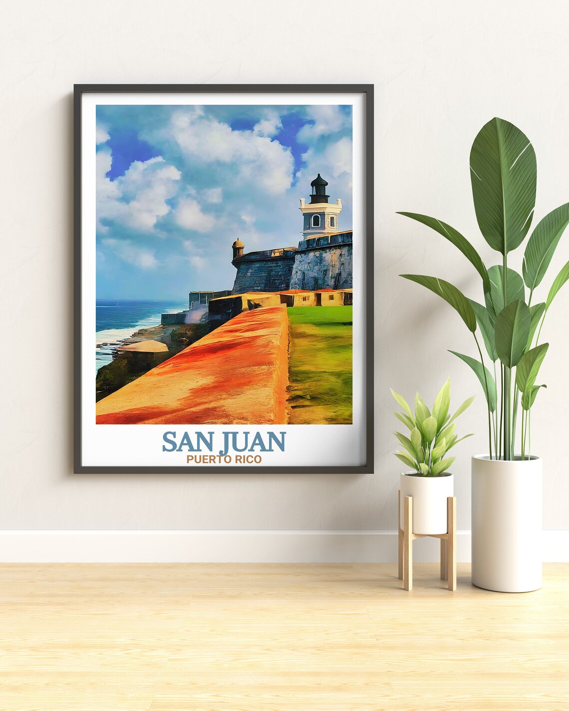 San Juan Puerto Rico El Morro Fortress Lighthouse Travel Poster - Image 3
