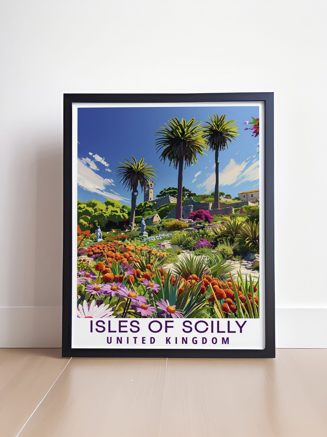 Isles of Scilly Tresco Abbey Garden Palms Colorful Flower Poster - Image 4