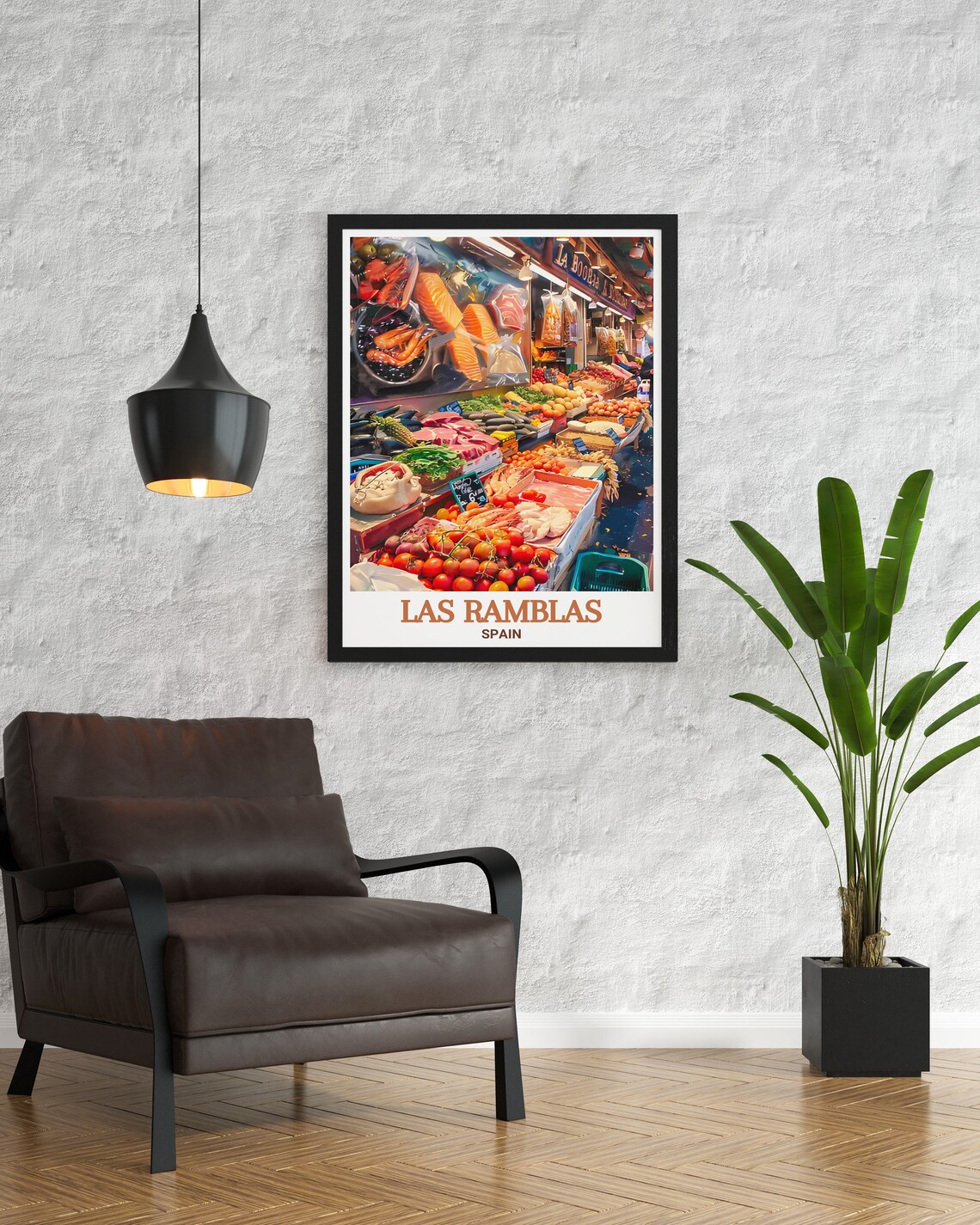 Las Ramblas La Boqueria Food Market Spain Travel Charming Poster - Image 2
