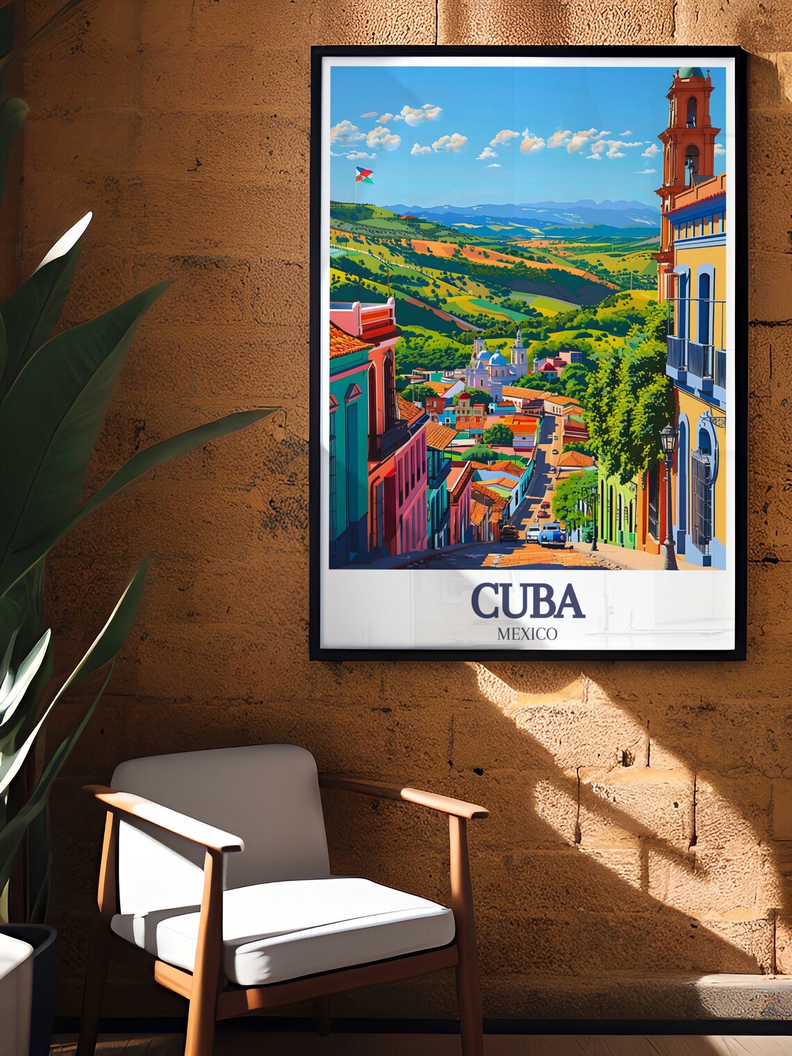 Mexico Cuba Guanajuato Colorful Colonial Hillside Street Poster - Image 3