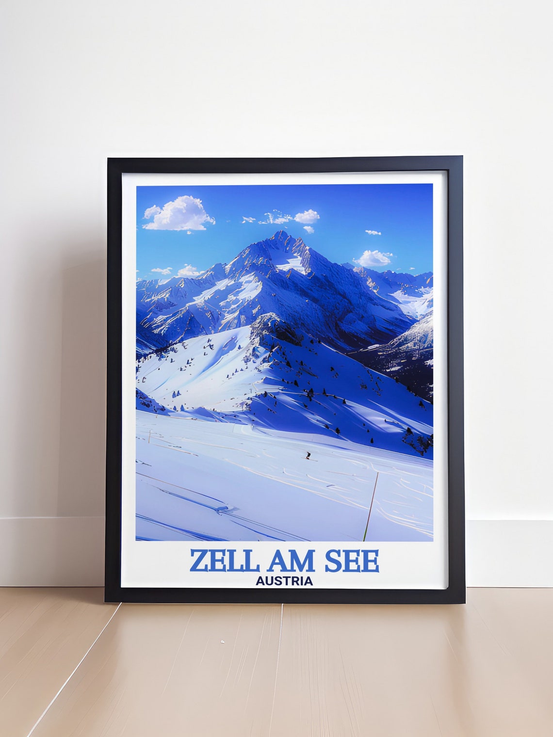 Zell Am See Austria Snowy Alpine Mountain Peak Winter Travel Poster - Image 4