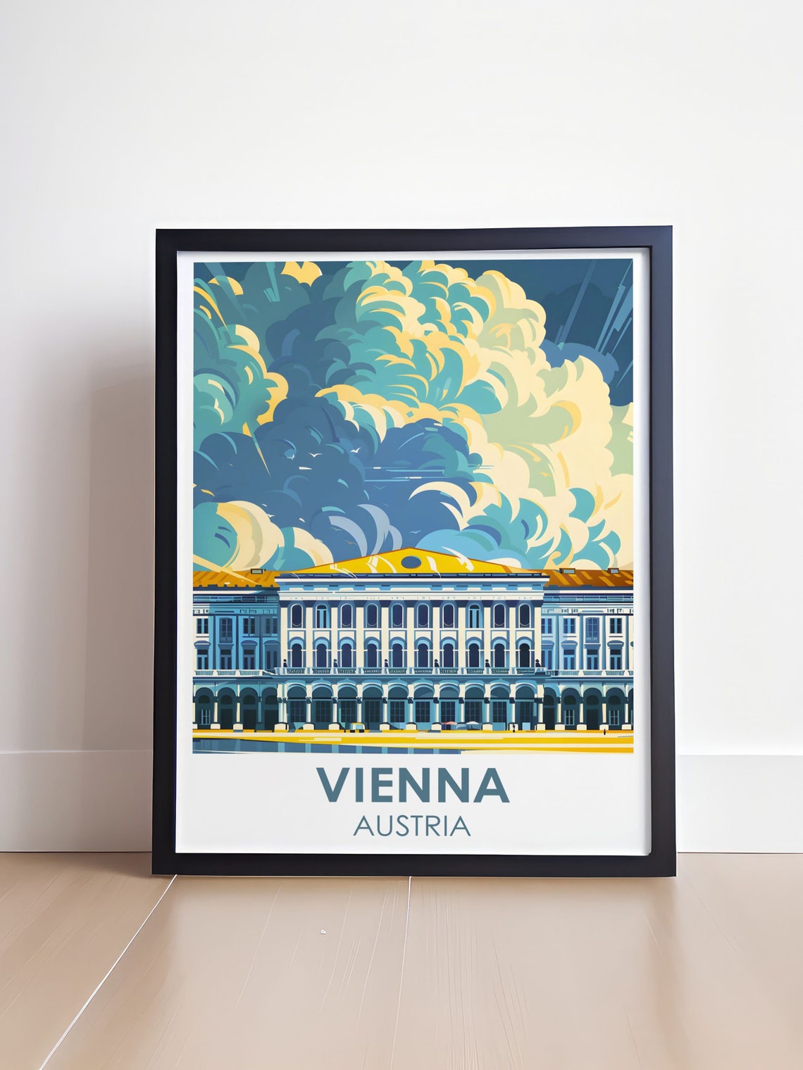 Vienna Schonbrunn Palace Dramatic Cloud Filled Sky Travel Poster - Image 4