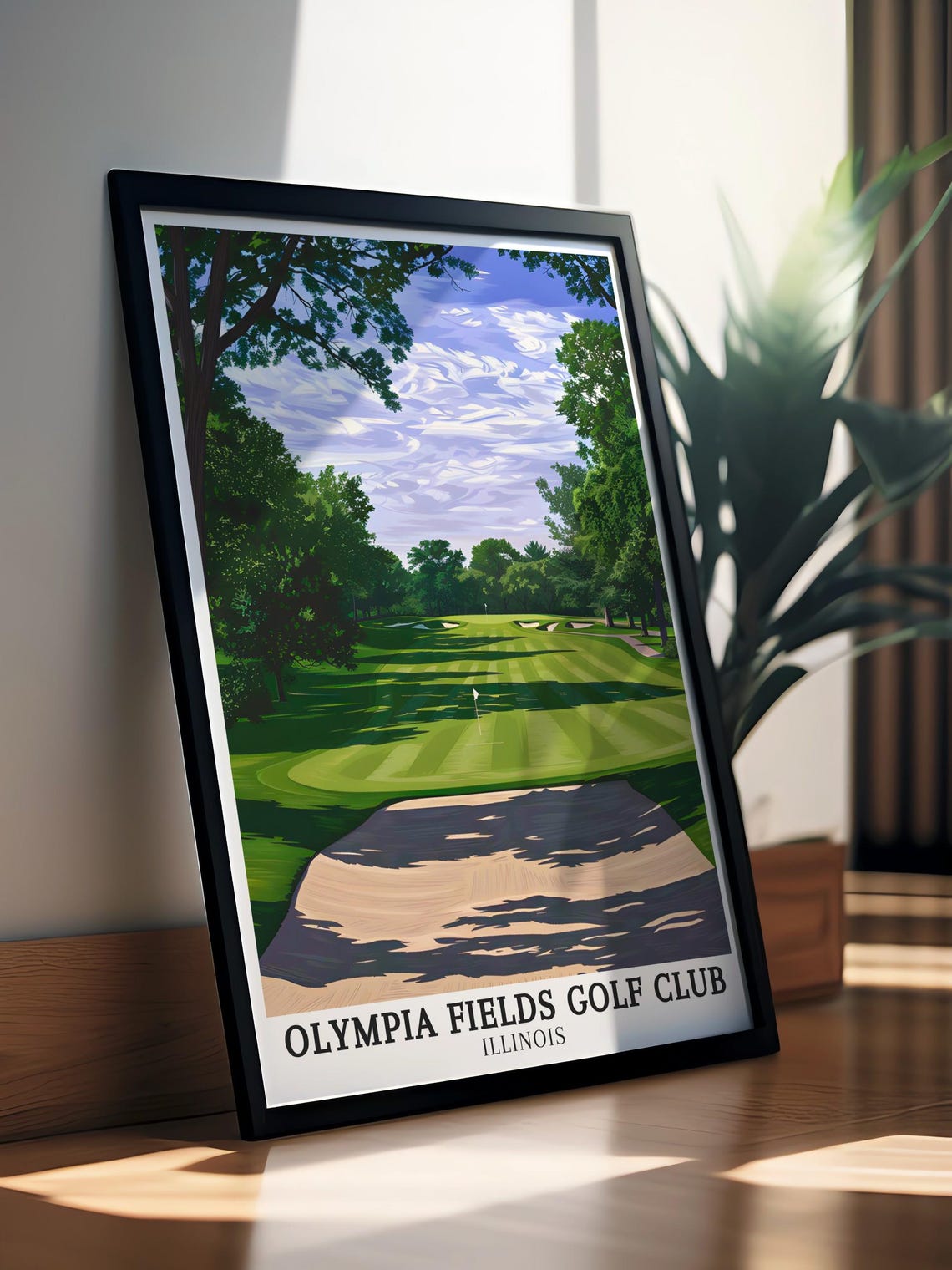 Olympia Fields Golf Club Illinois Tree-Lined Fairway Bunker Poster - Image 3
