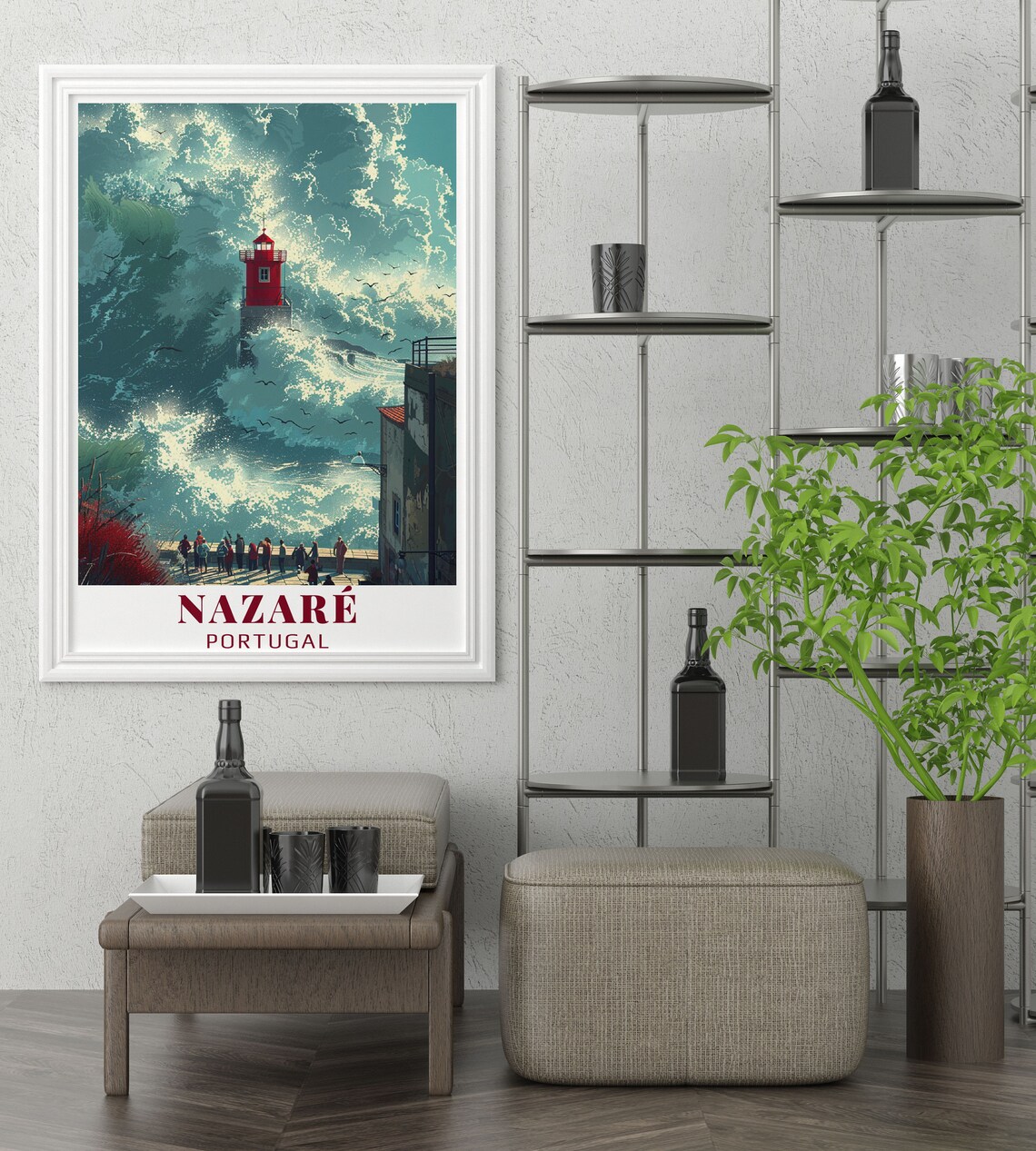 Nazare Praia Do Norte Travel Poster, Portugal - Image 2
