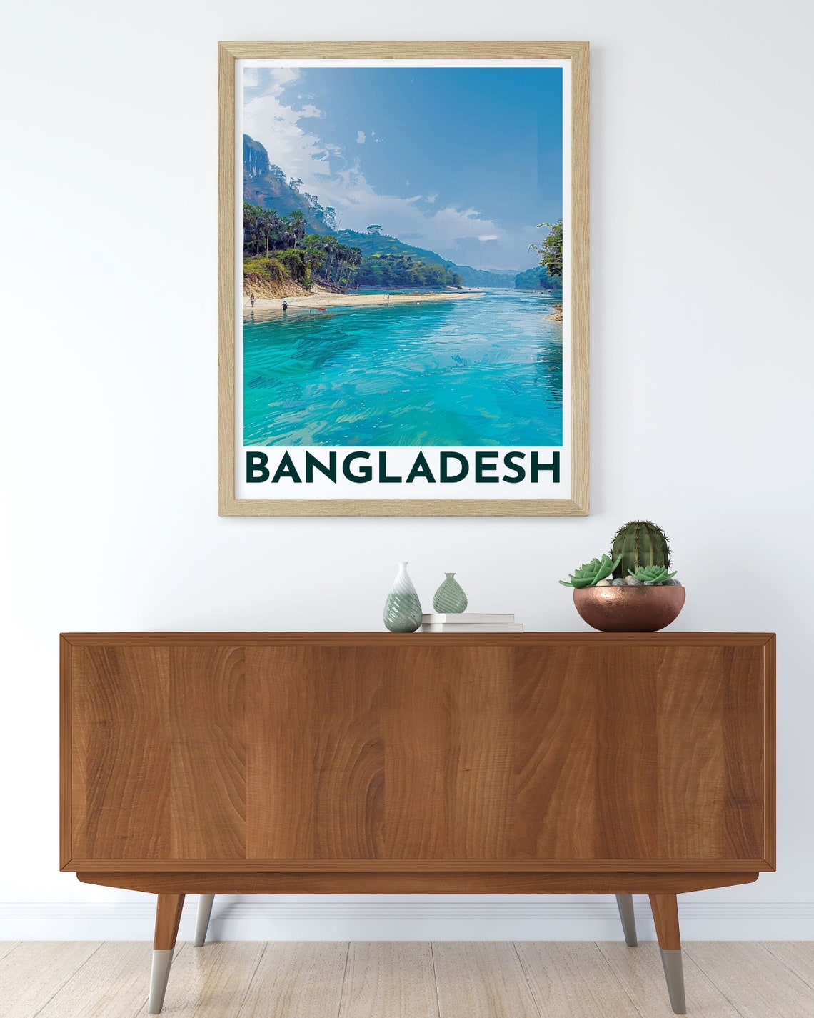 Bangladesh Wall Art Lalakhal Street Map Art Fine Line Lalakhal Prints Vibrant Lalakhal Travel Wall Art - Image 2