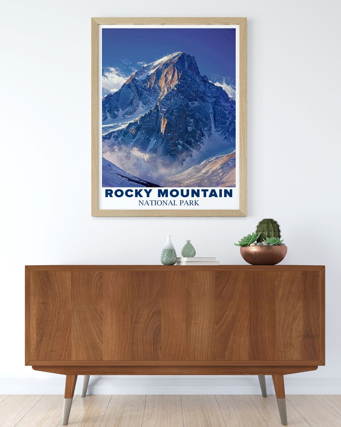 Rocky Mountain National Park Dramatic Snow Peak Travel Art Poster - Image 3