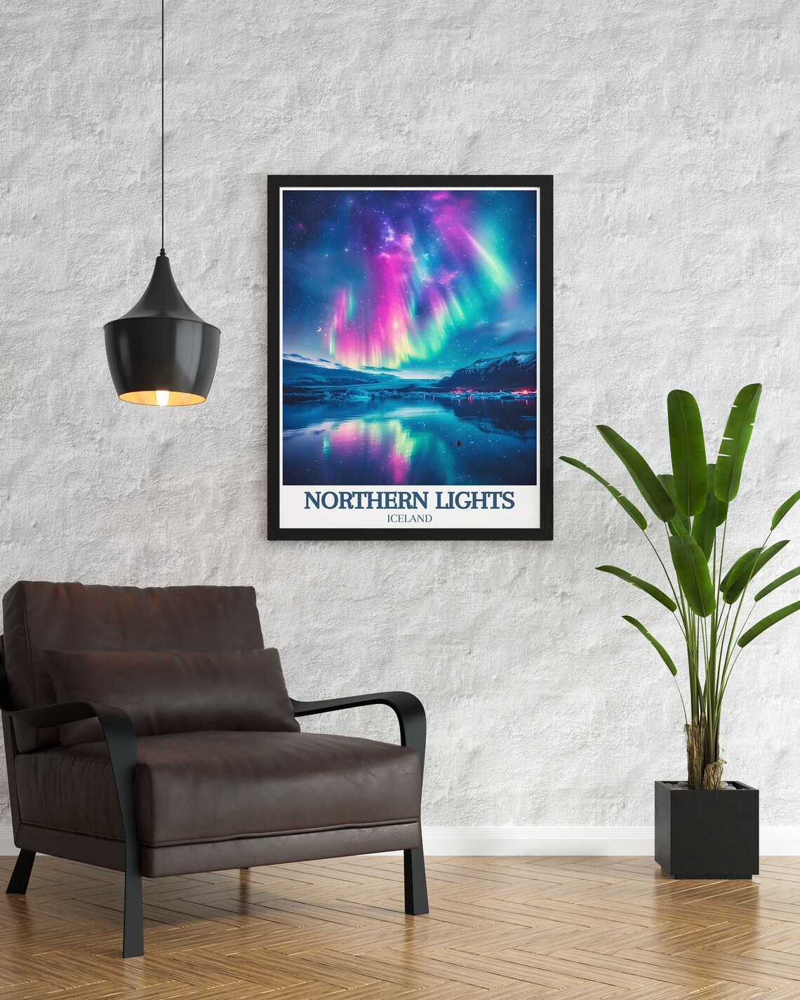 Northern Lights Jokulsarlon Glacier Lagoon Iceland Aurora Poster - Image 2