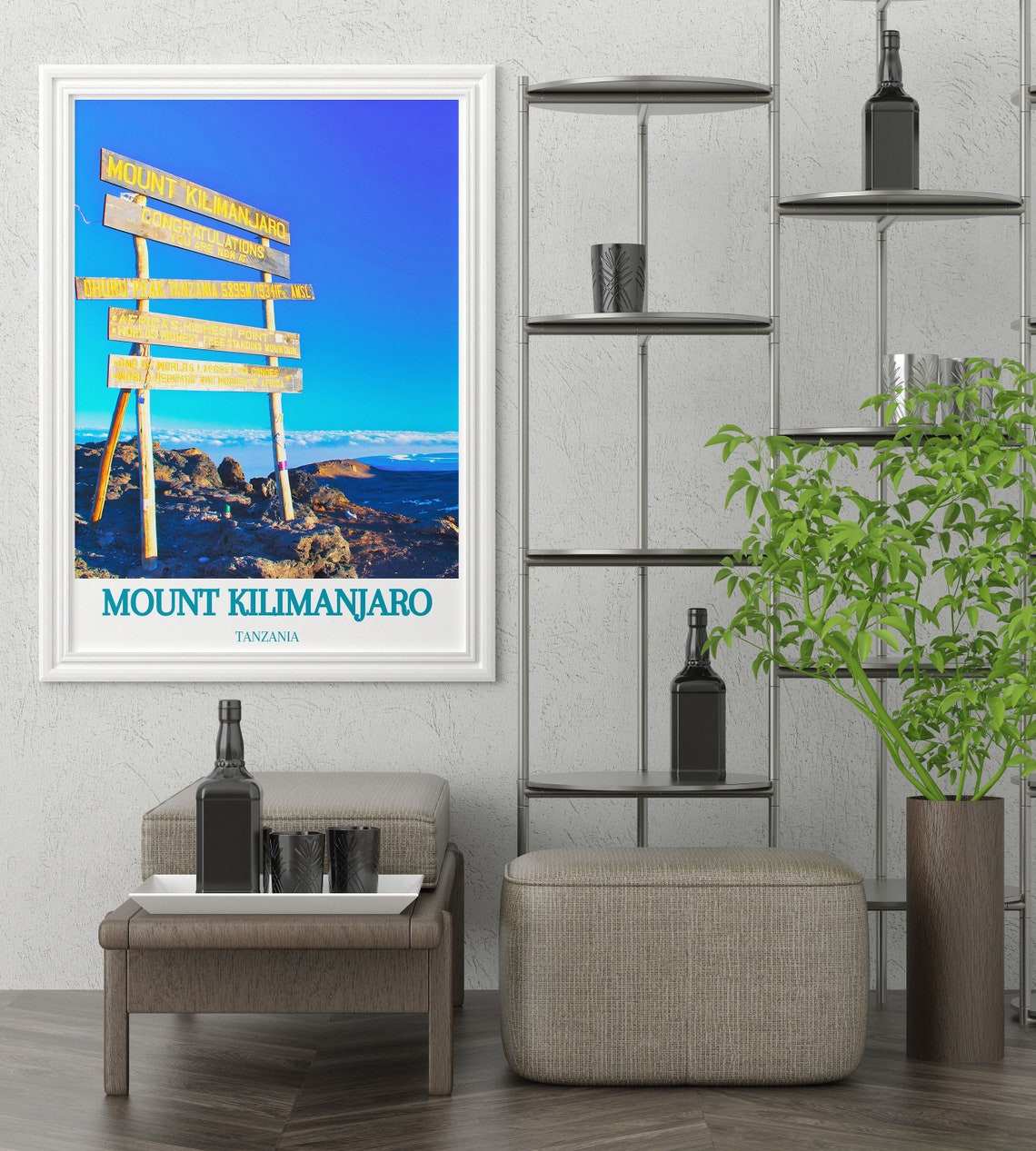 Mount Kilimanjaro Tanzania Uhuru Peak Summit Signpost Poster - Image 4
