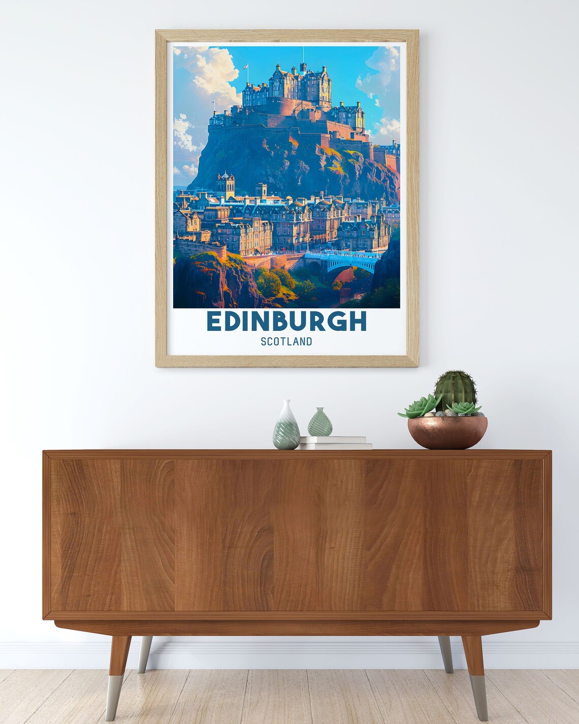 Edinburgh Scotland Historic Castle on the Rock Golden Hour Poster - Image 2