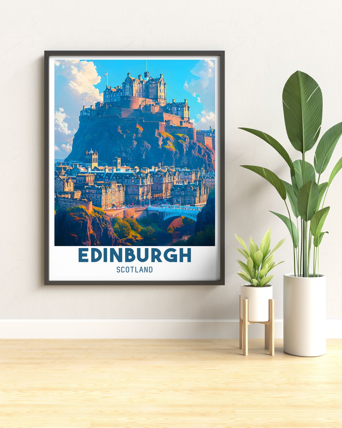 Edinburgh Scotland Historic Castle on the Rock Golden Hour Poster - Image 3