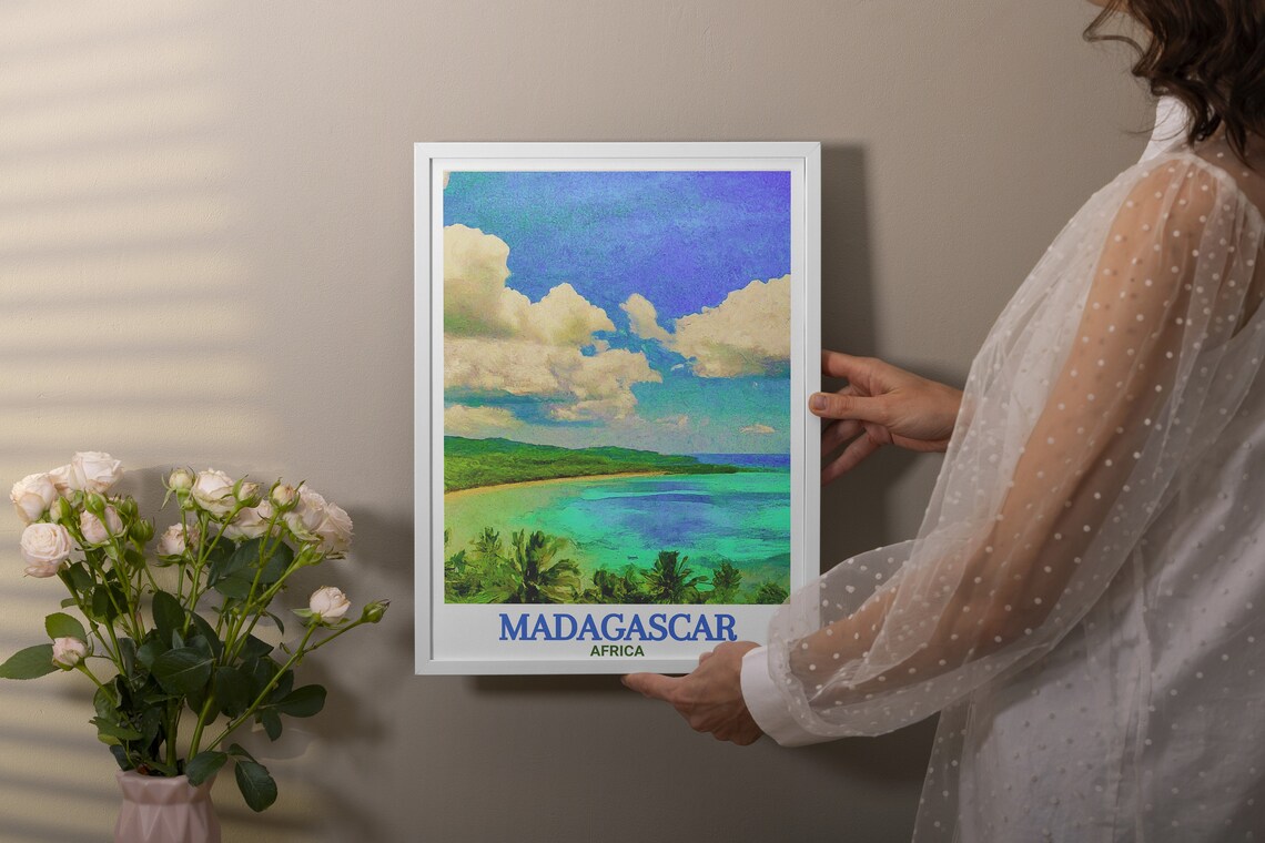 Madagascar Nosy Be Turquoise Bay Beach Africa Coastal Travel Poster - Image 3