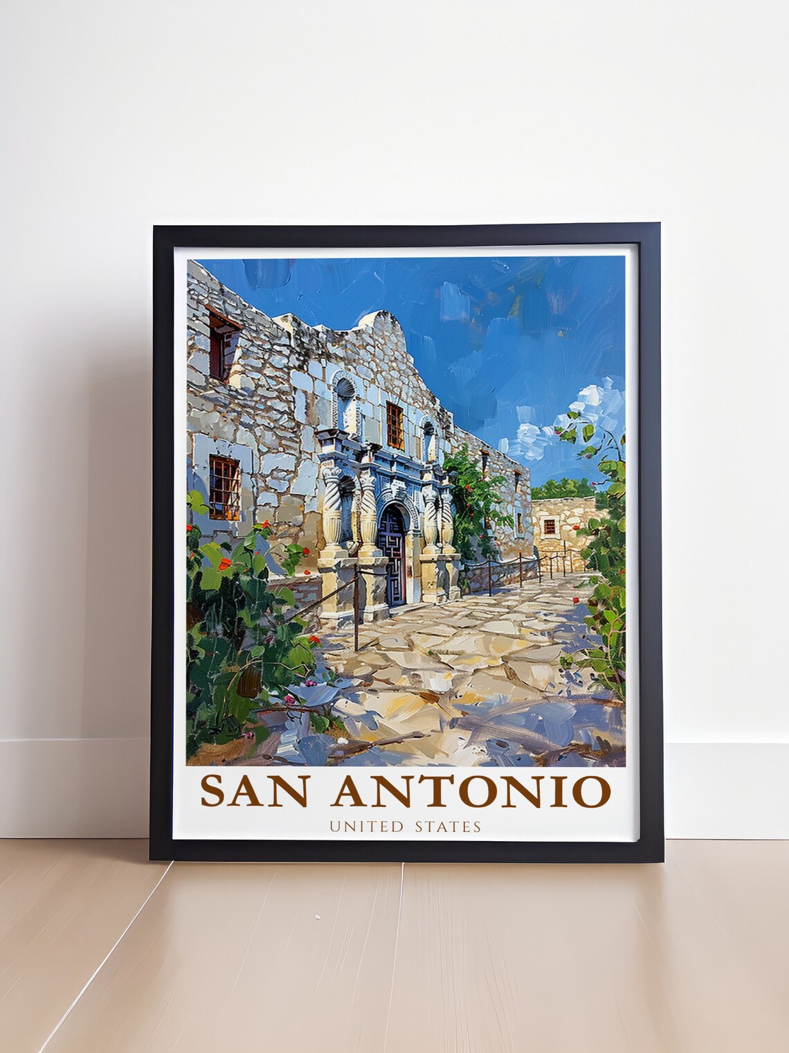 San Antonio Texas Historic Alamo Mission Building Landmark Poster - Image 4