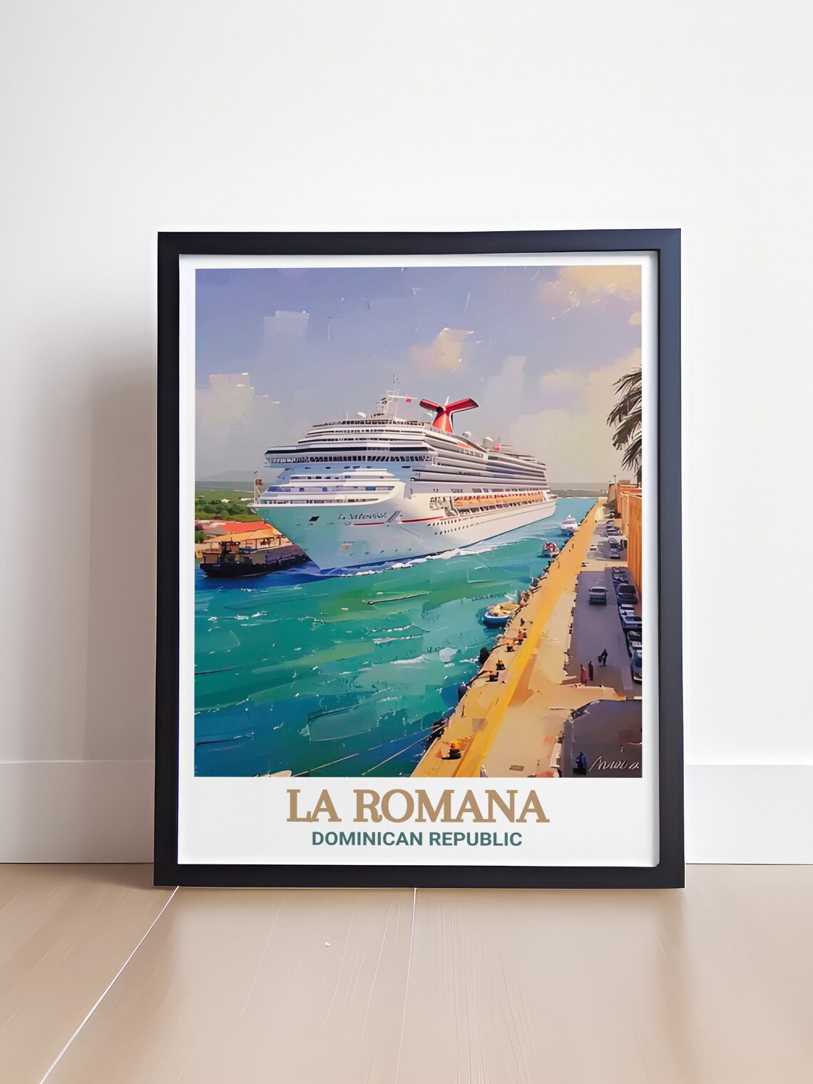 La Romana Cruise Port Big Ship Caribbean Harbor Travel Poster - Image 4