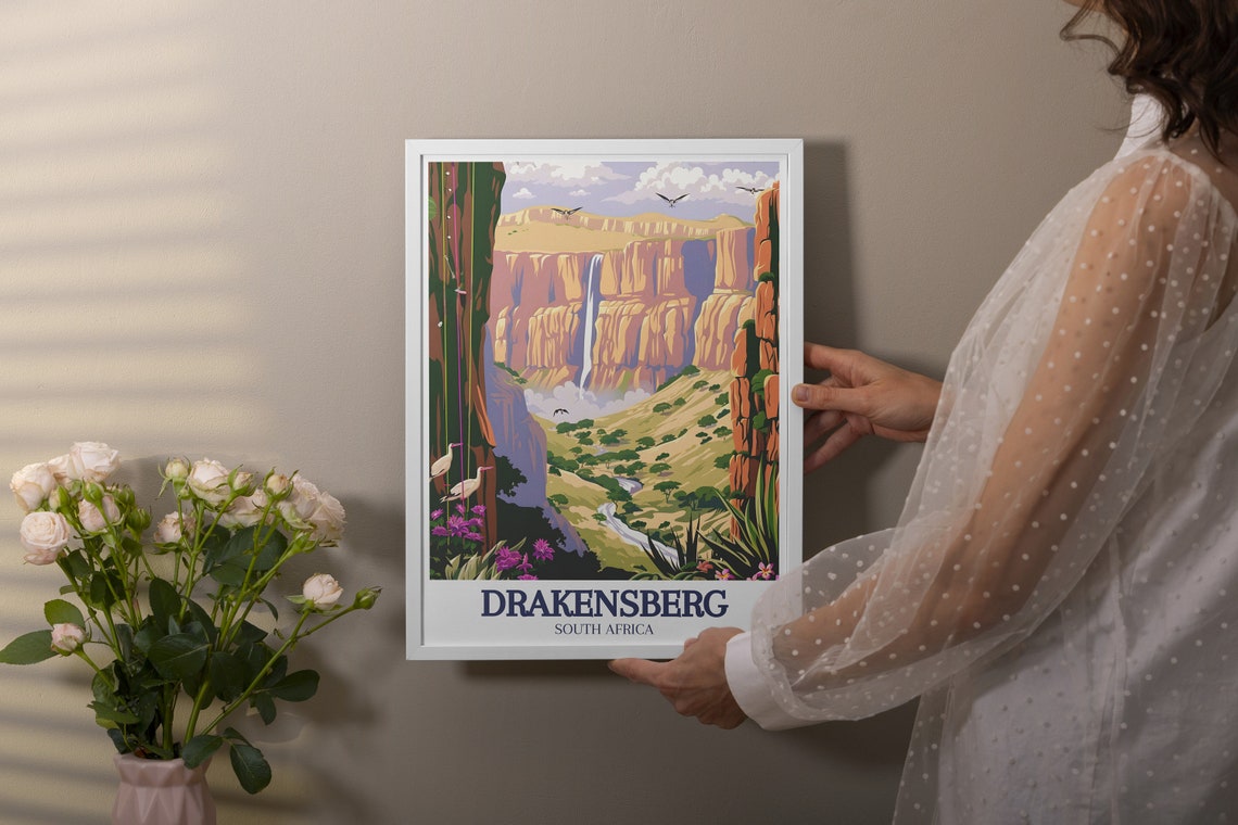 Drakensberg South Africa Tugela Falls Canyon Cliffs Eagle Sky Poster - Image 3
