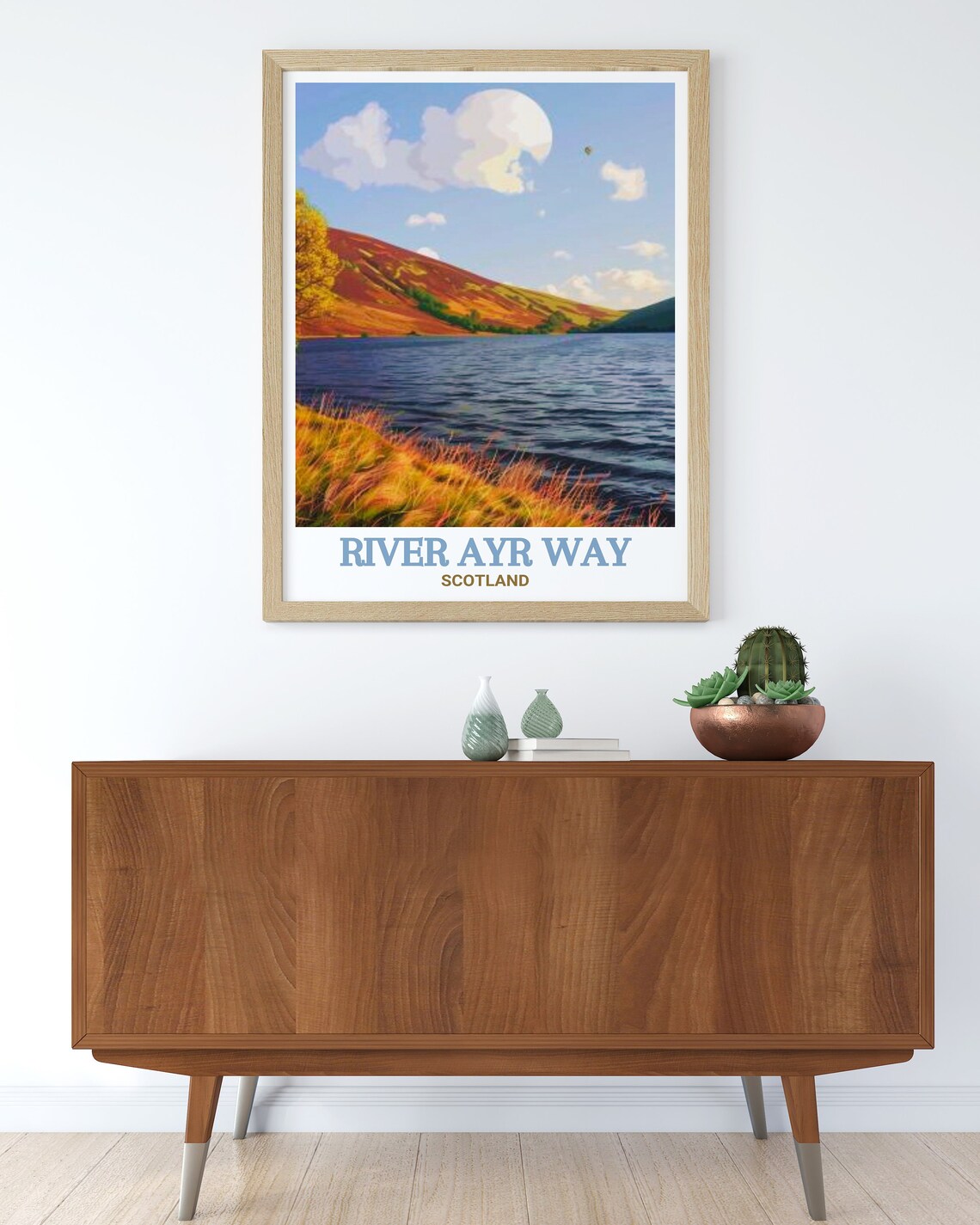 River Ayr Way Glenbuck Loch Autumn Hillside Scotland Travel Poster - Image 2