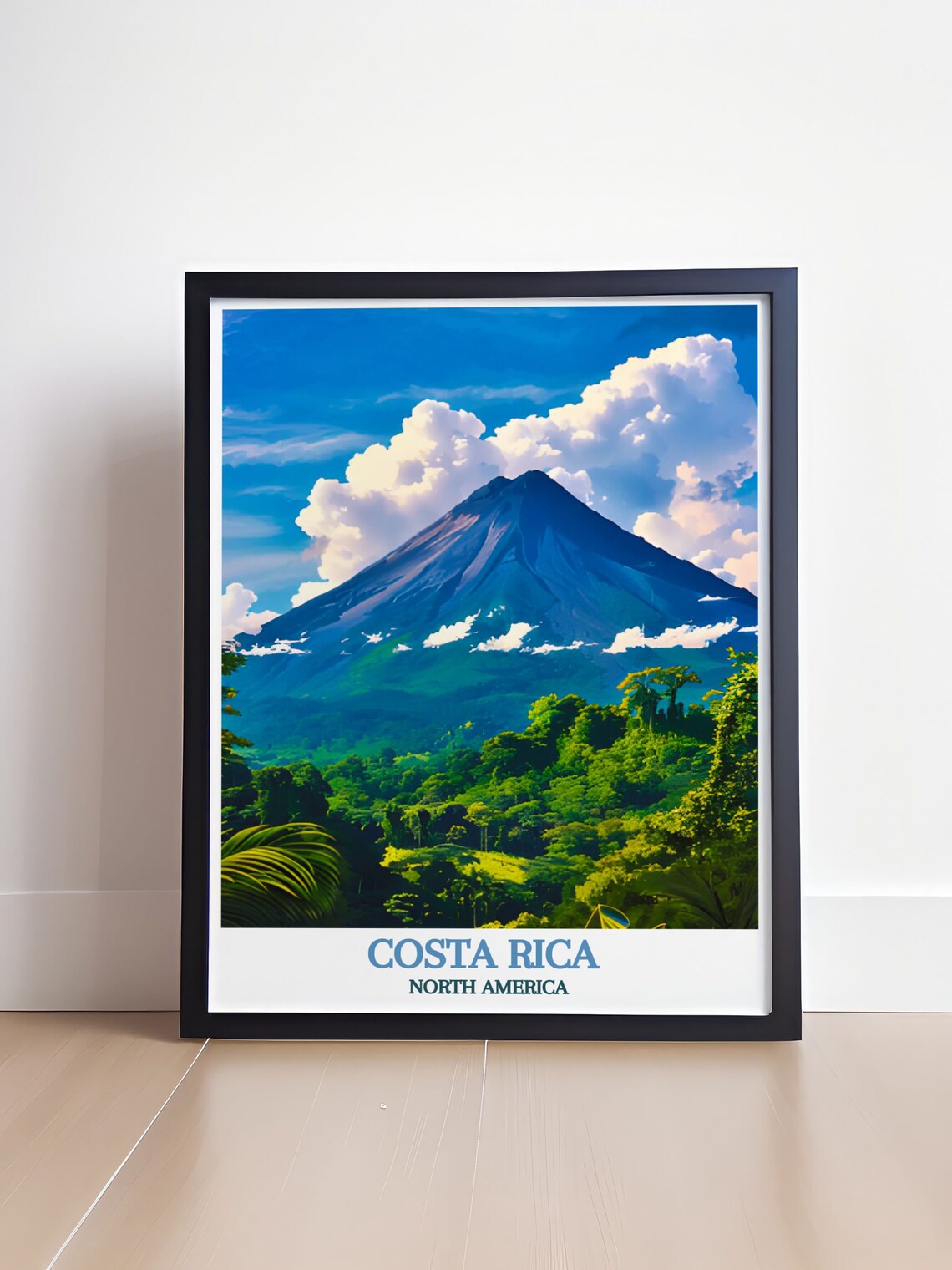 Costa Rica Majestic Volcano Peak Rainforest Jungle Travel Poster - Image 4