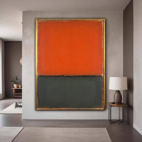 Mark Rothko Abstract Canvas Modern Orange And Black Wall Art Minimalist Contemporary Painting Print Home Gift Decor