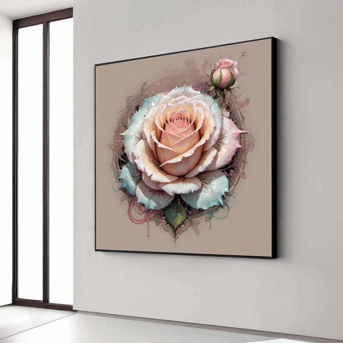 Elegant Blush Rose Bloom With Soft Pastel Petals Floral Poster