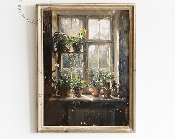 Plant Wall Art Print Botanical Wall Art Moody Boho Decor Plant Girl Art Plant Lover Gift