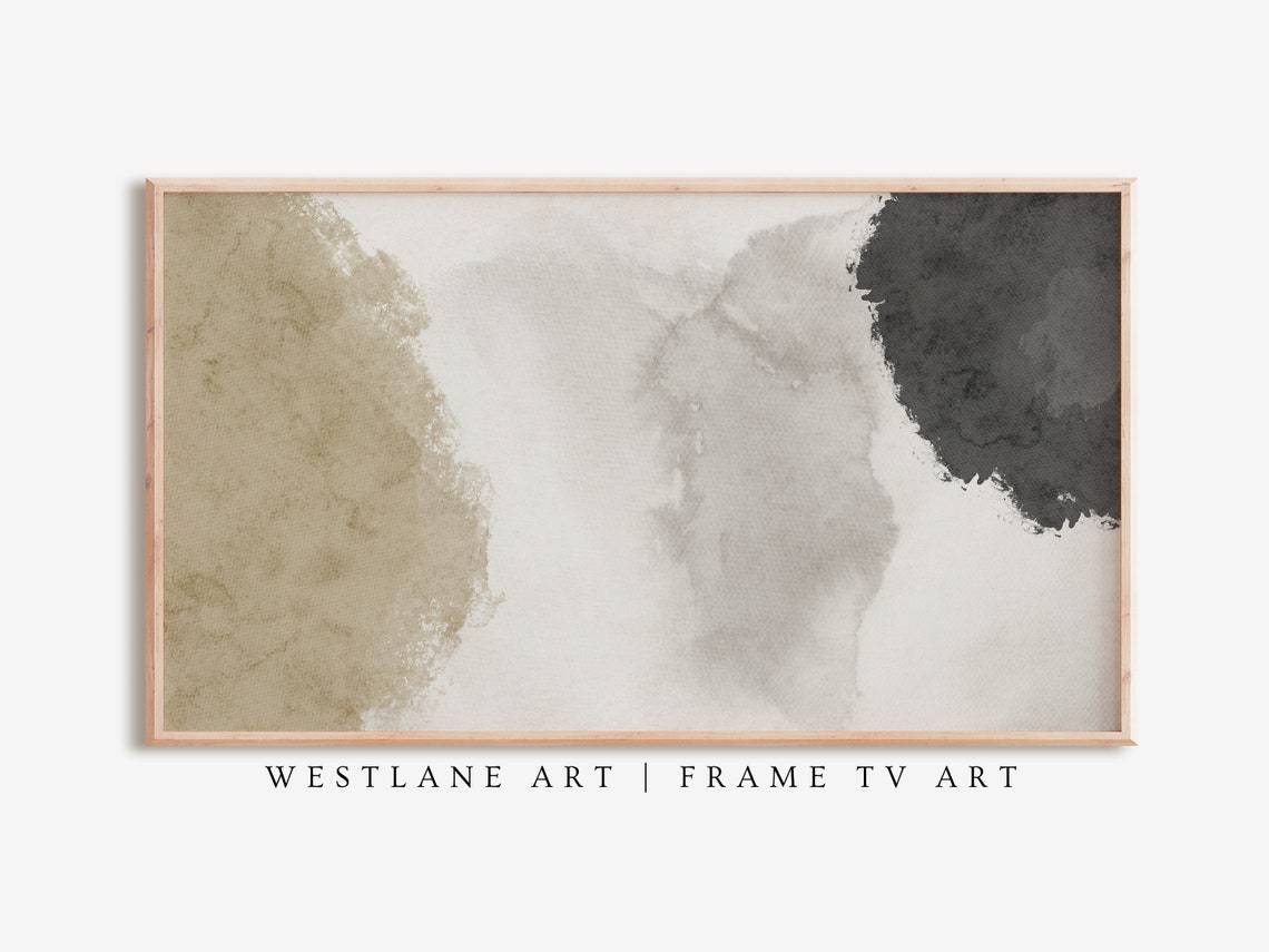 Neutral Minimalist Abstract Beige Gray Watercolor Modern Wall Art