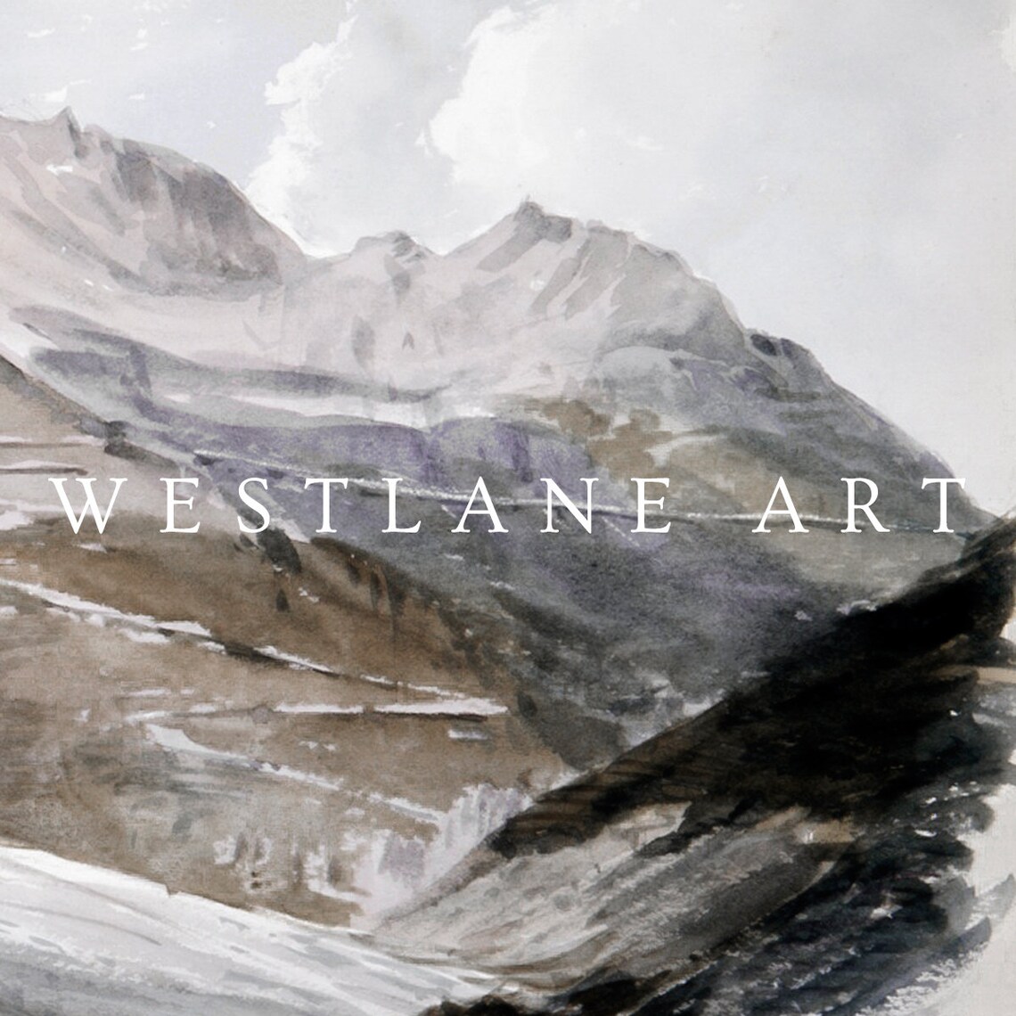 Rustic Mountain Landscape Painting, Cabin Lodge Decor - Image 2